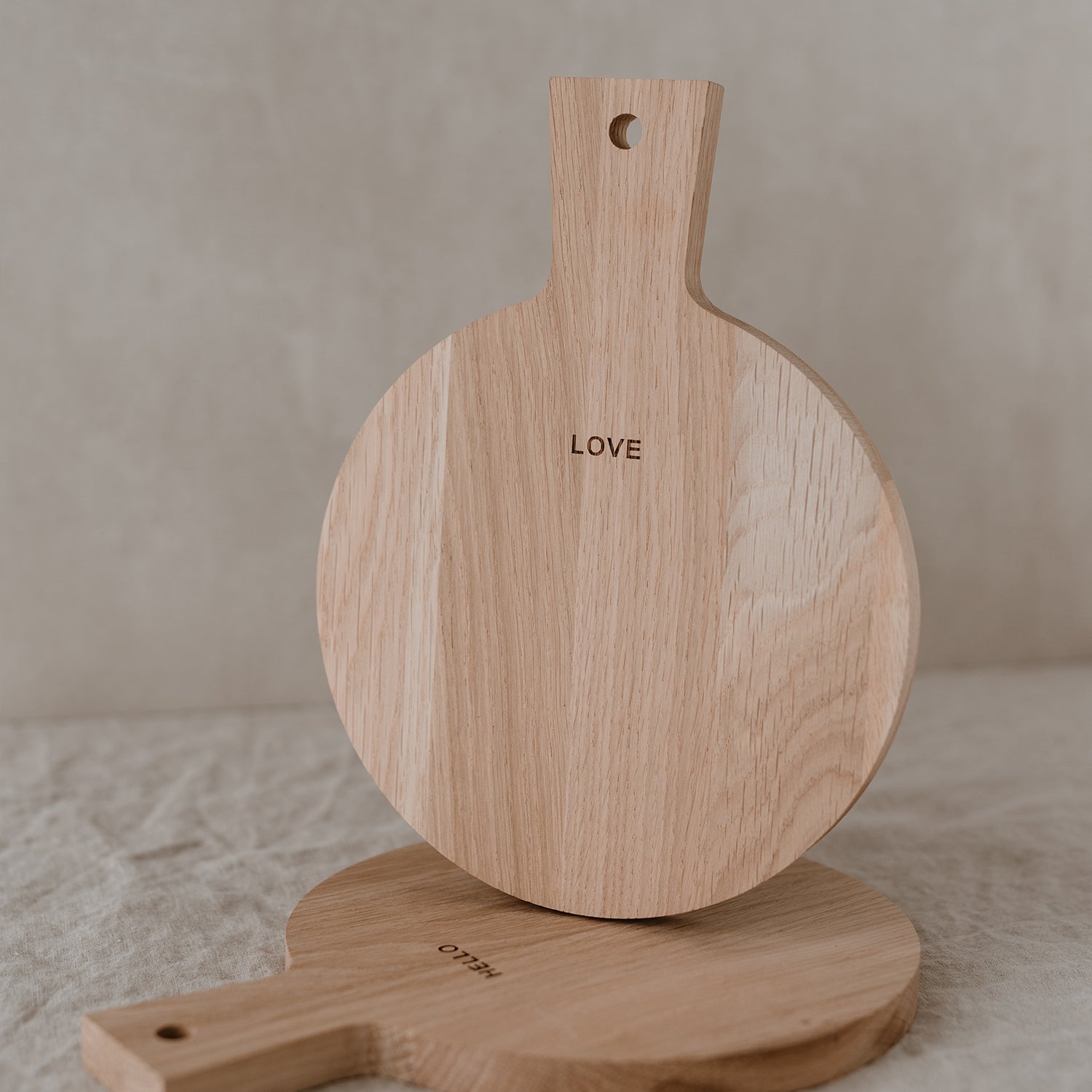 Mini Schneidebretter "Hello Love" Eiche 2er Set - Eulenschnitt