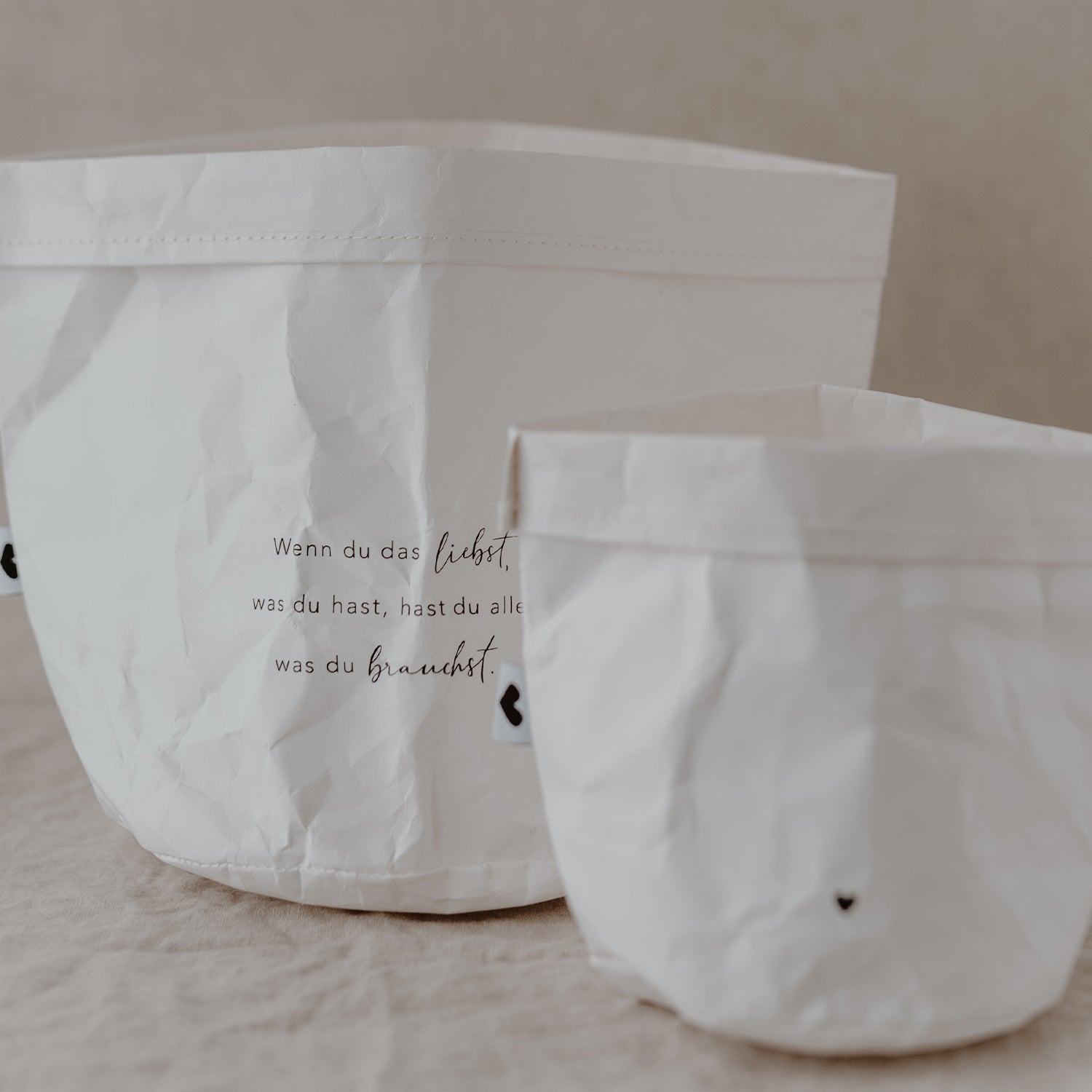 Paperbag "Alles was du brauchst" 2er Set weiss - Eulenschnitt