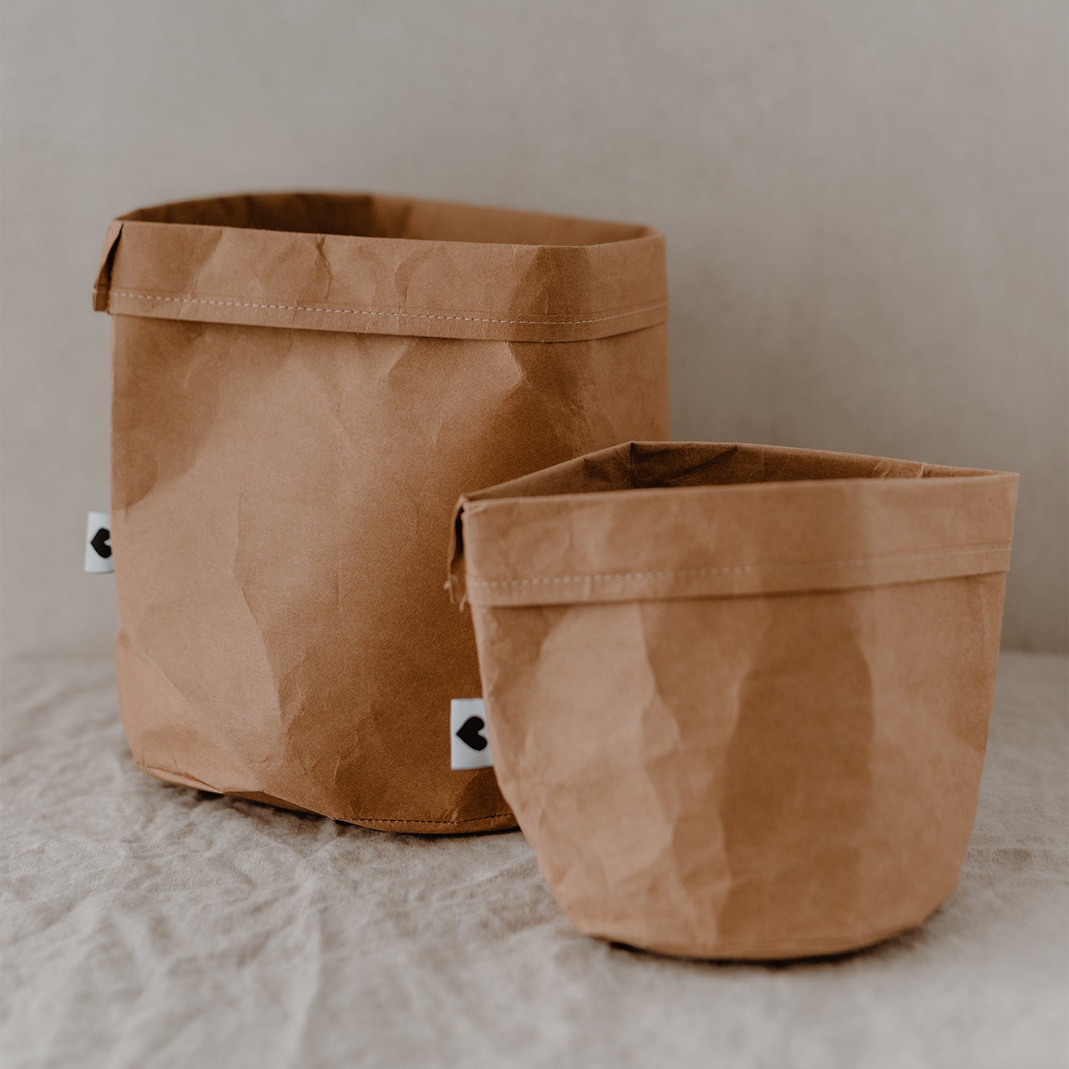 Paperbag blanko 2er Set braun - Eulenschnitt