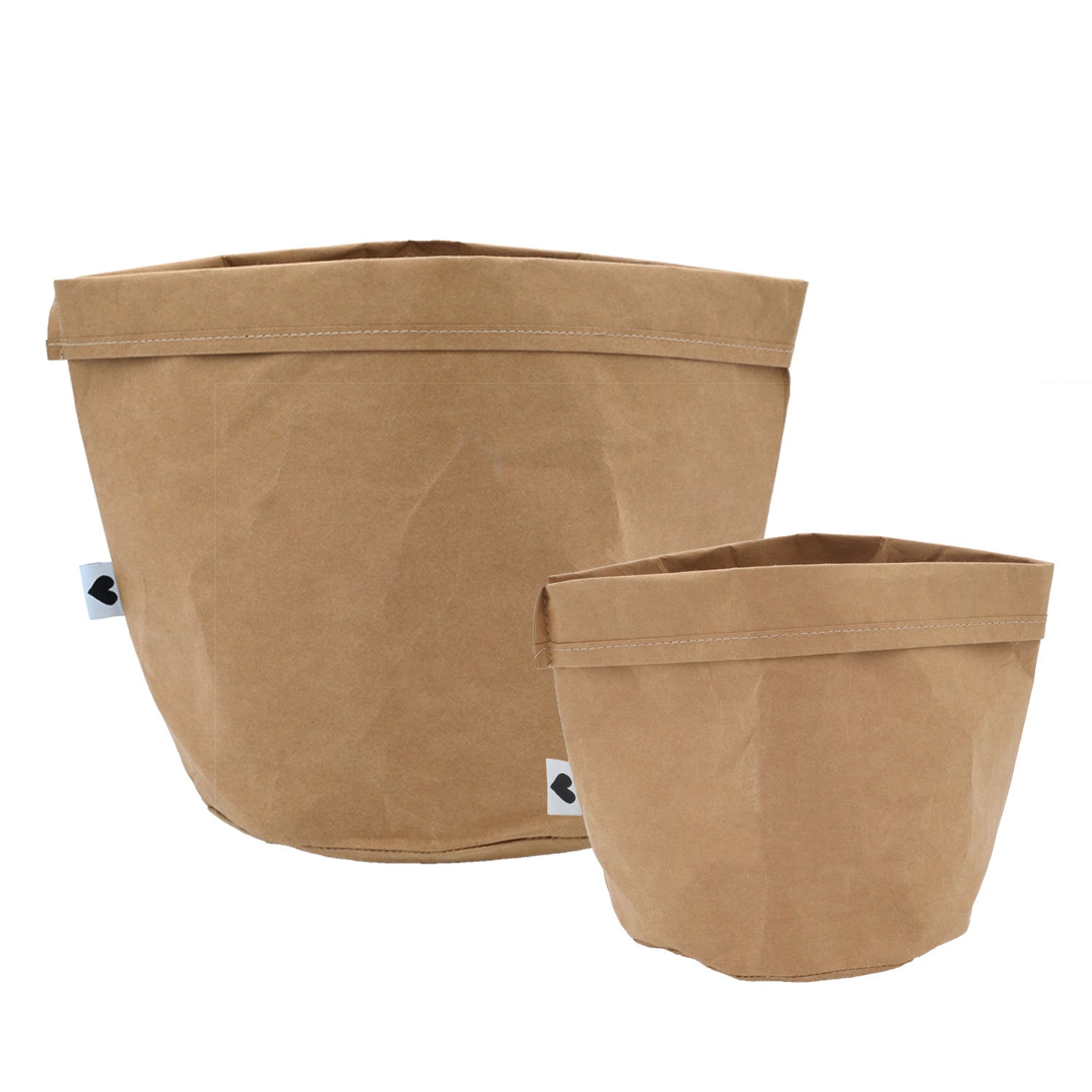 Paperbag blanko 2er Set braun - Eulenschnitt