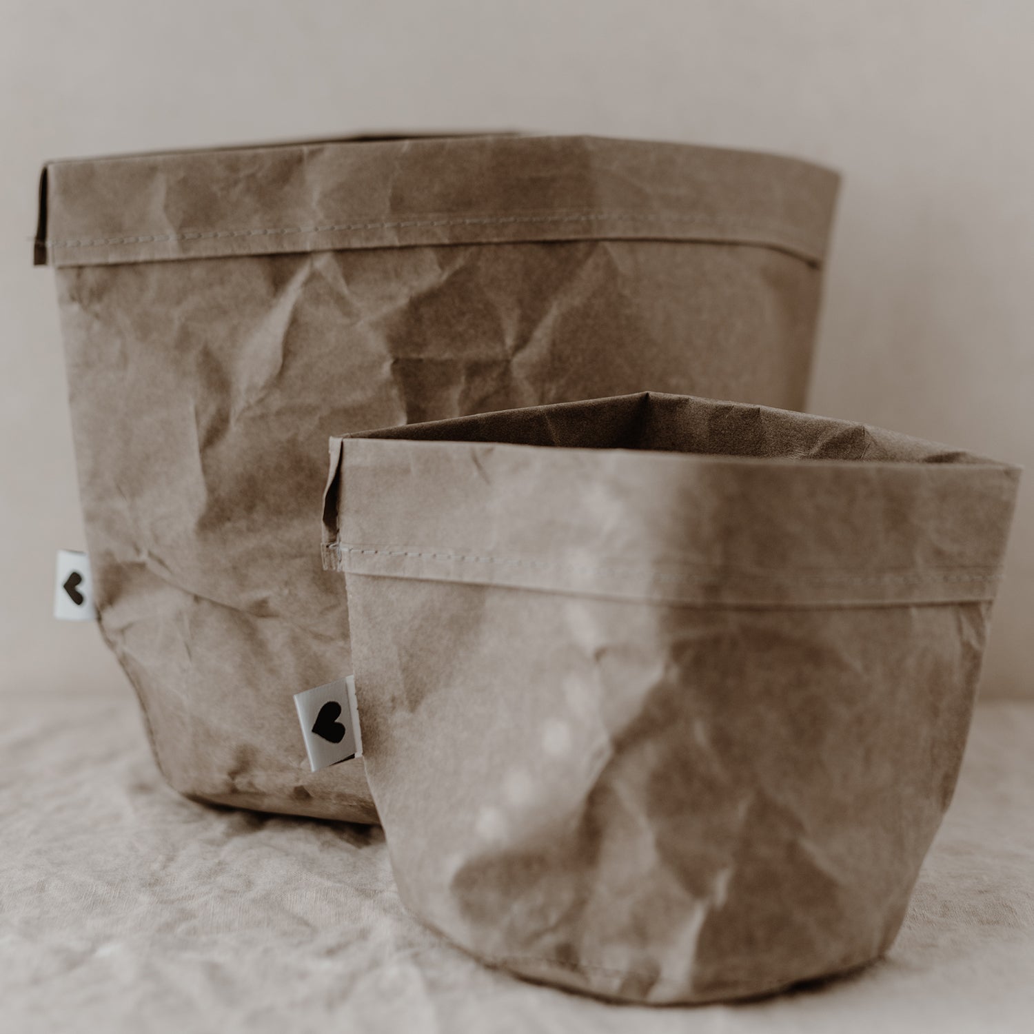 Paperbag blanko 2er Set grau - Eulenschnitt