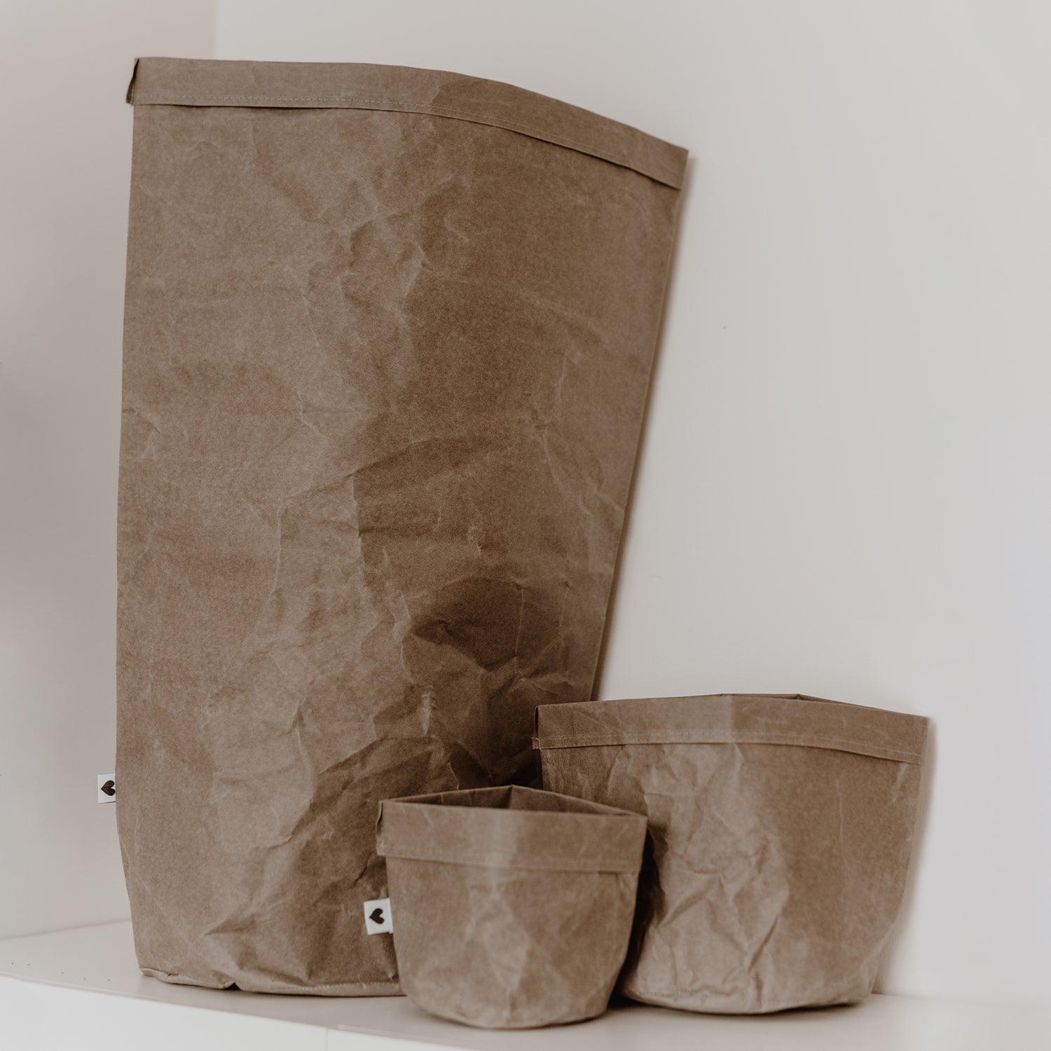 Paperbag blanko 2er Set grau - Eulenschnitt