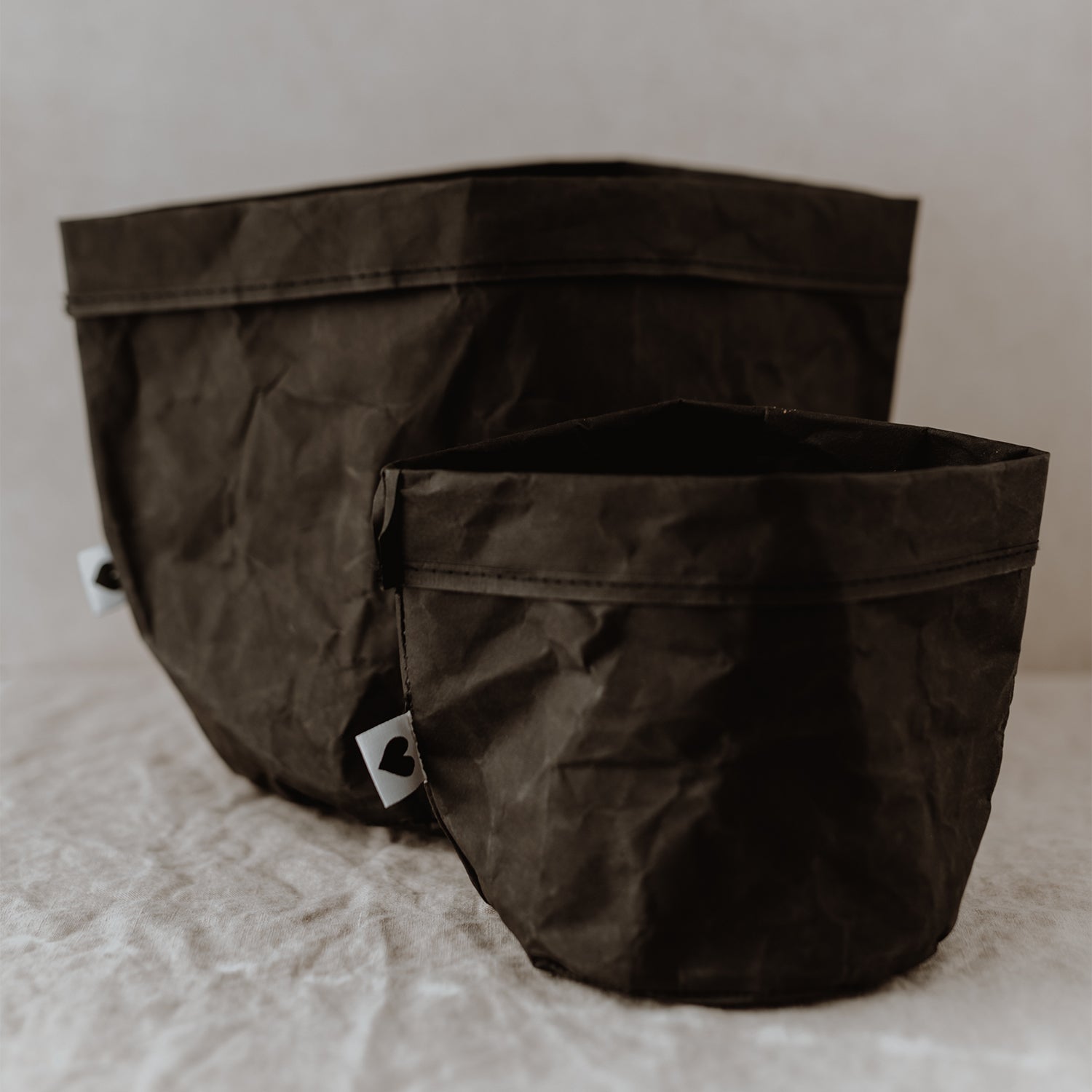 Paperbag blanko 2er Set schwarz - Eulenschnitt