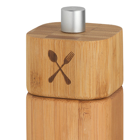 Salzmühle klein mit Besteck-Motiv - Räder