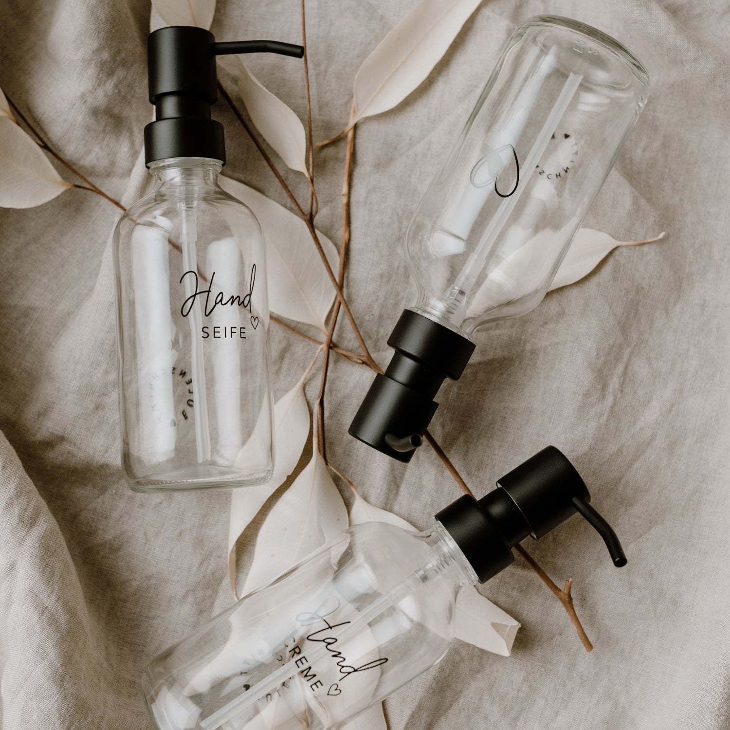 Distributeur de savon coeur 250ml transparent - Eulenschnitt