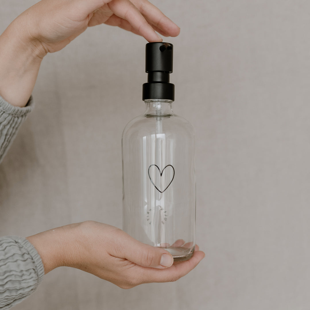 Seifenspender Herz 500ml transparent - Eulenschnitt