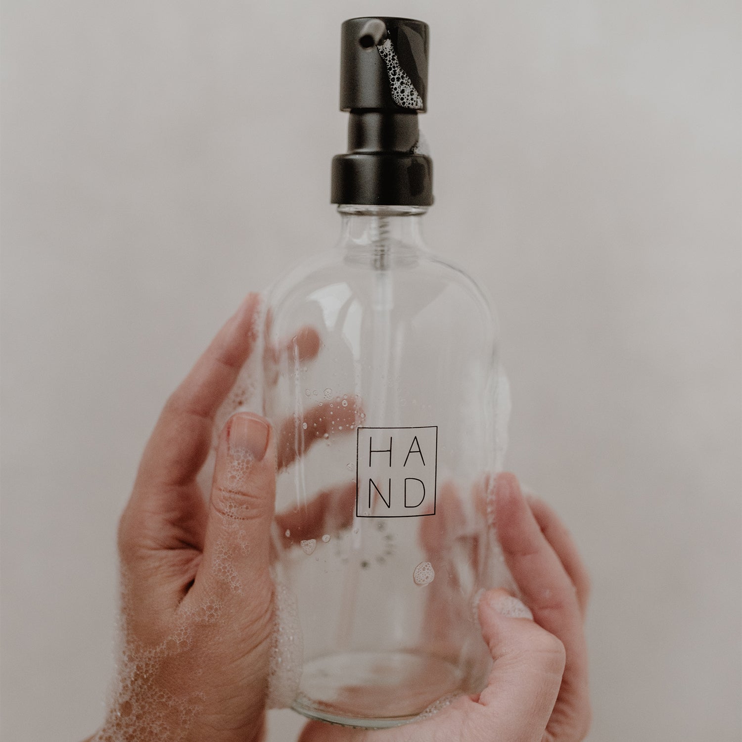 Seifenspender "HAND" 500ml transparent - Eulenschnitt