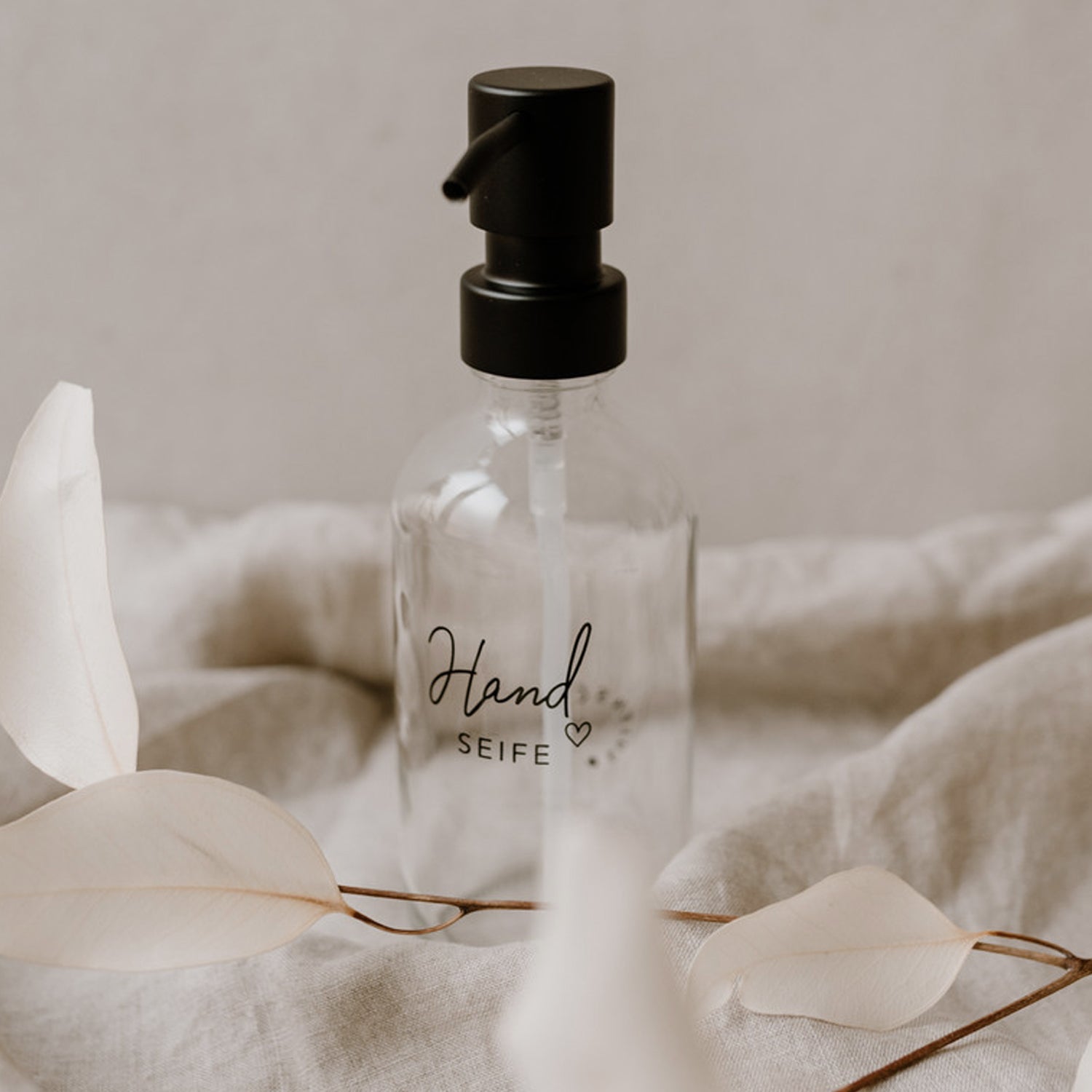 Seifenspender "Handseife" 250ml transparent - Eulenschnitt