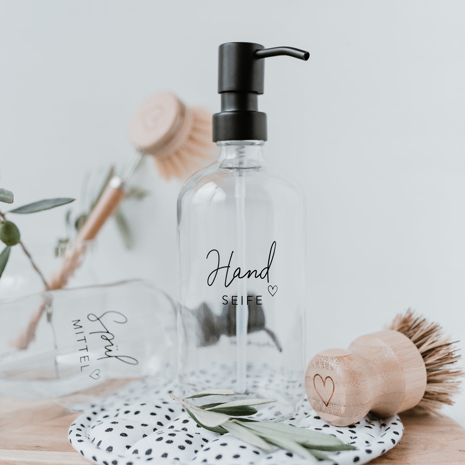 Dispenser sapone "Handseife" 500ml trasparente - Eulenschnitt