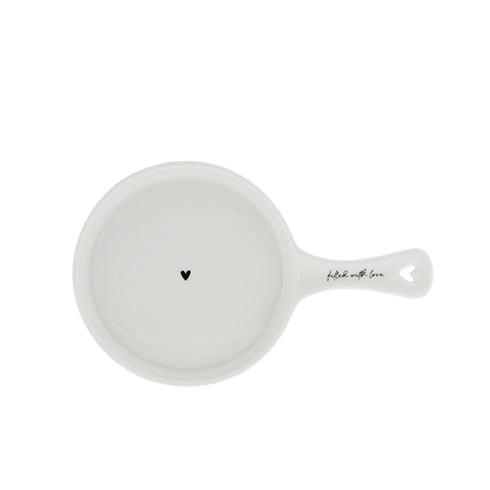 Servierteller mit Griff "filled with love" schwarz - Bastion Collections