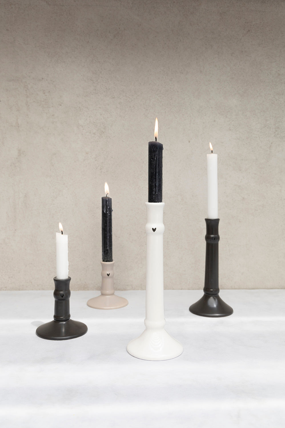 Stabkerzenhalter "heart" schwarz klein - Bastion Collections