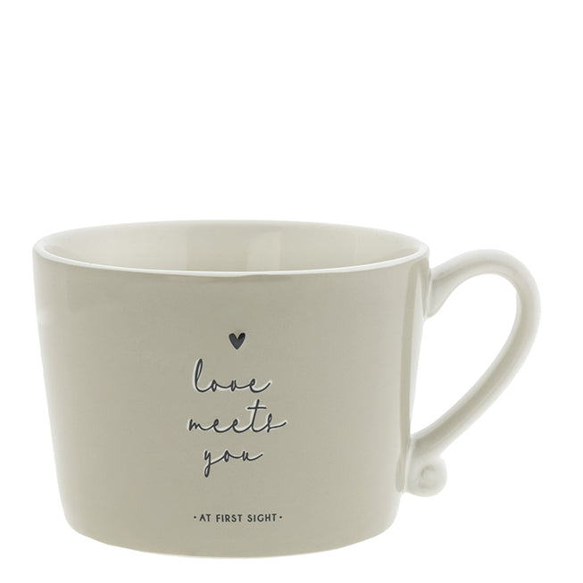 Cup "Love meets you" large beige - Bastion Collections