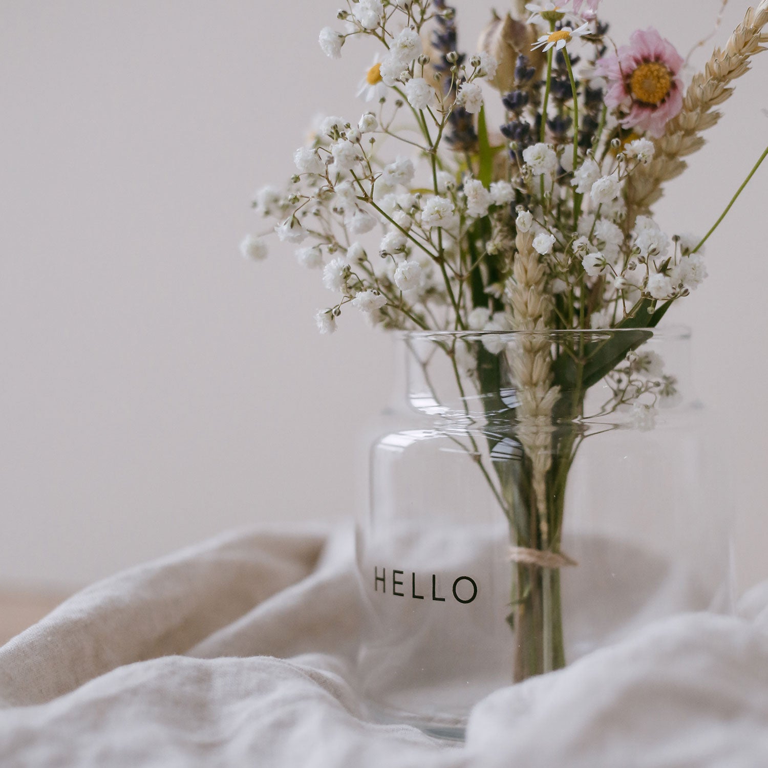 Vase en verre "Hello" moyen noir - Eulenschnitt