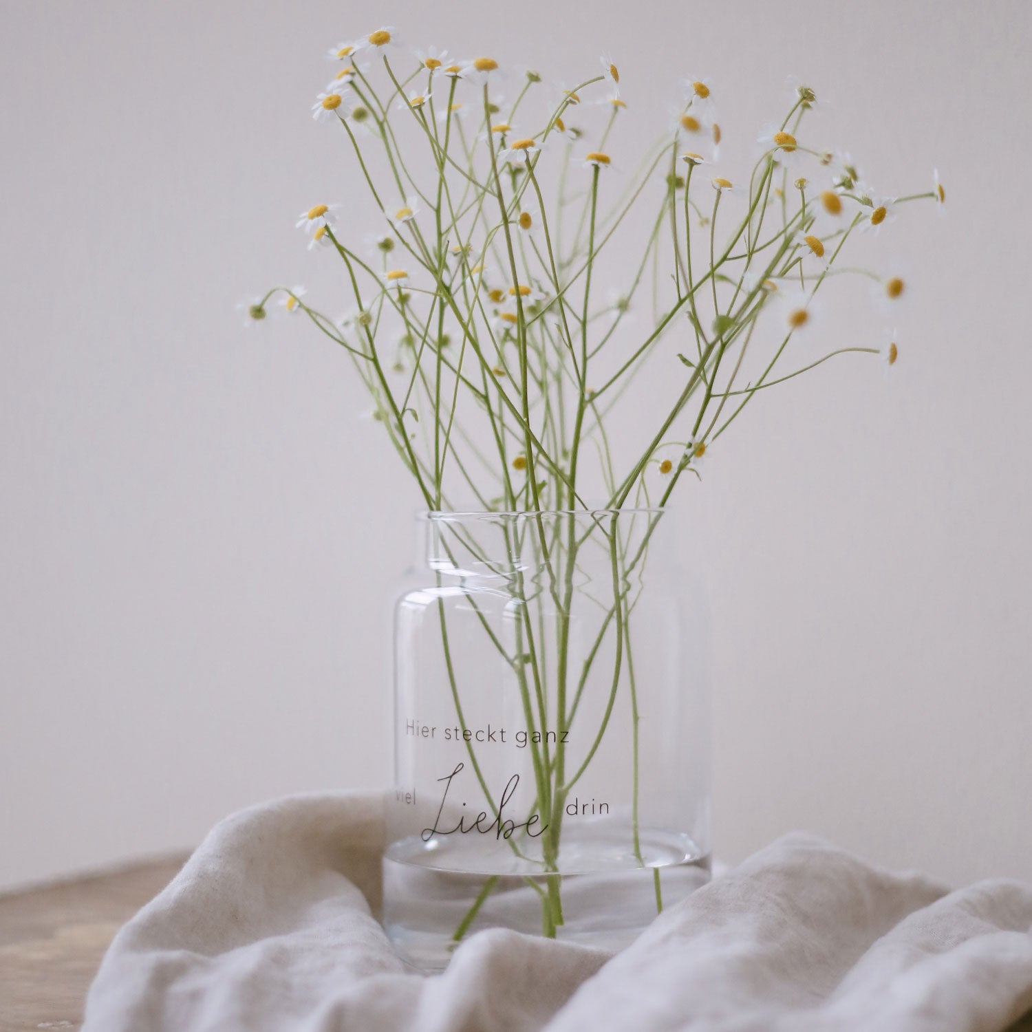 Vase aus Glas "Liebe" gross schwarz - Eulenschnitt