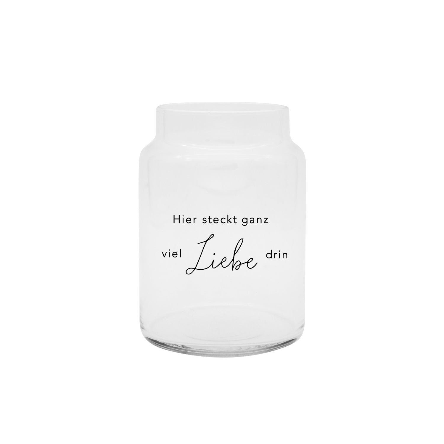 Vase aus Glas "Liebe" gross schwarz - Eulenschnitt