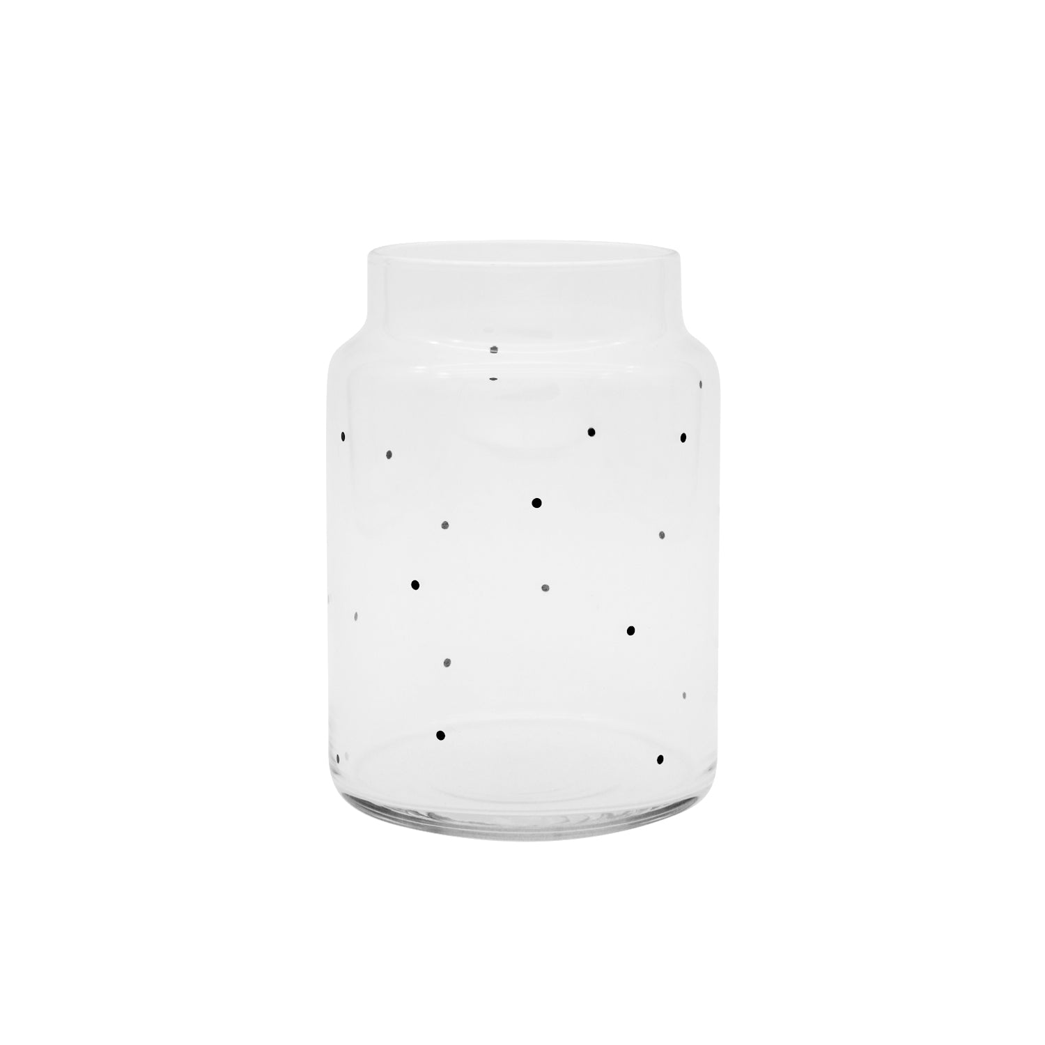 Vase aus Glas Punkte gross schwarz - Eulenschnitt