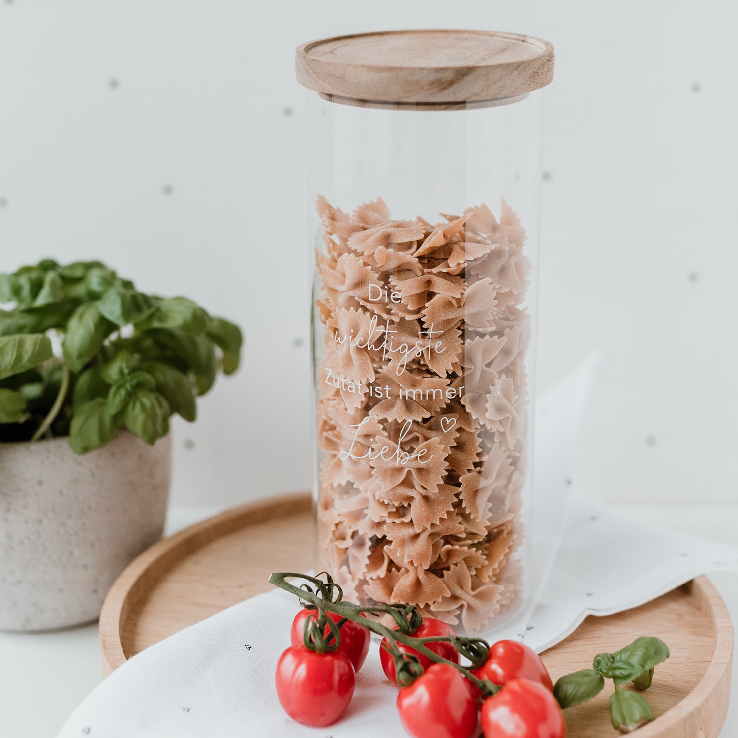 Vorratsglas "Die wichtigste Zutat ist immer Liebe" 25cm - Eulenschnitt