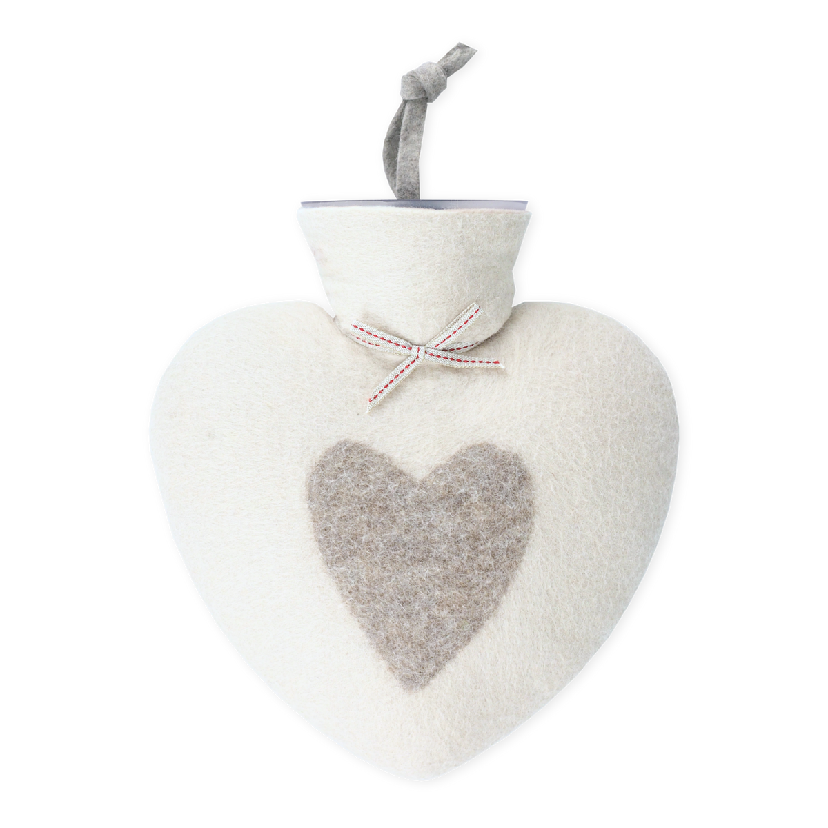 Heart hot water bottle 700ml peyote/cashmere - dorothee lehnen