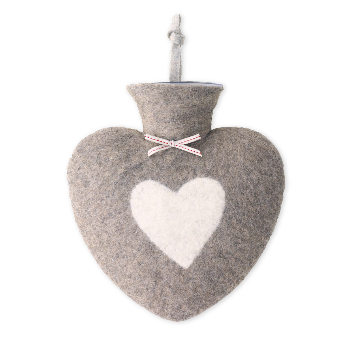 Heart hot water bottle 700ml cashmere/white - dorothee lehnen