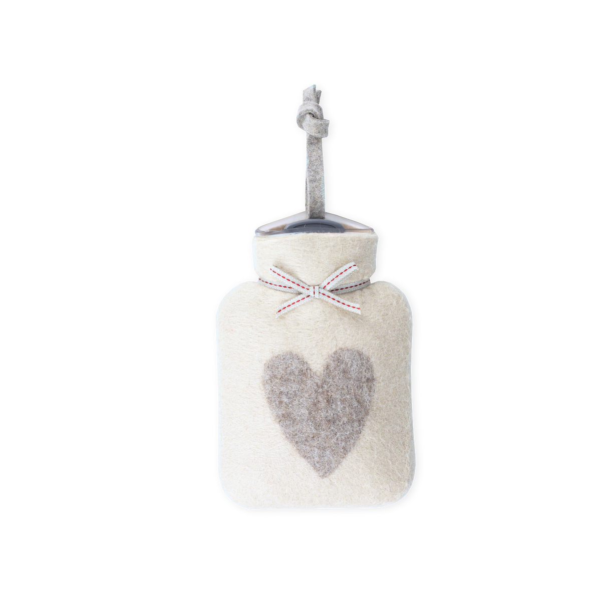 Mini heart hot water bottle 200ml peyote/cashmere - dorothee lehnen