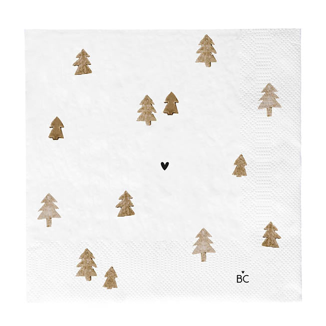 Serviette "Xmas Trees" Lunch braun - Bastion Collections