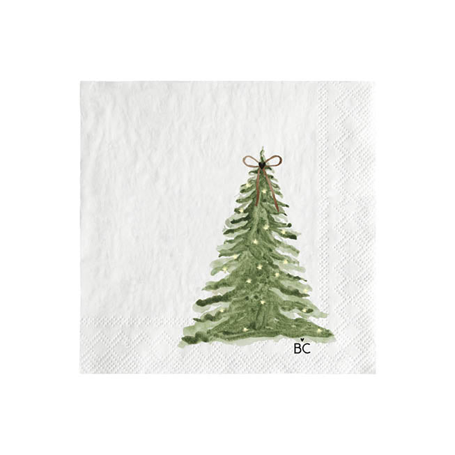 Serviette "Xmas Tree with Bow" Cocktail - Bastion Collections