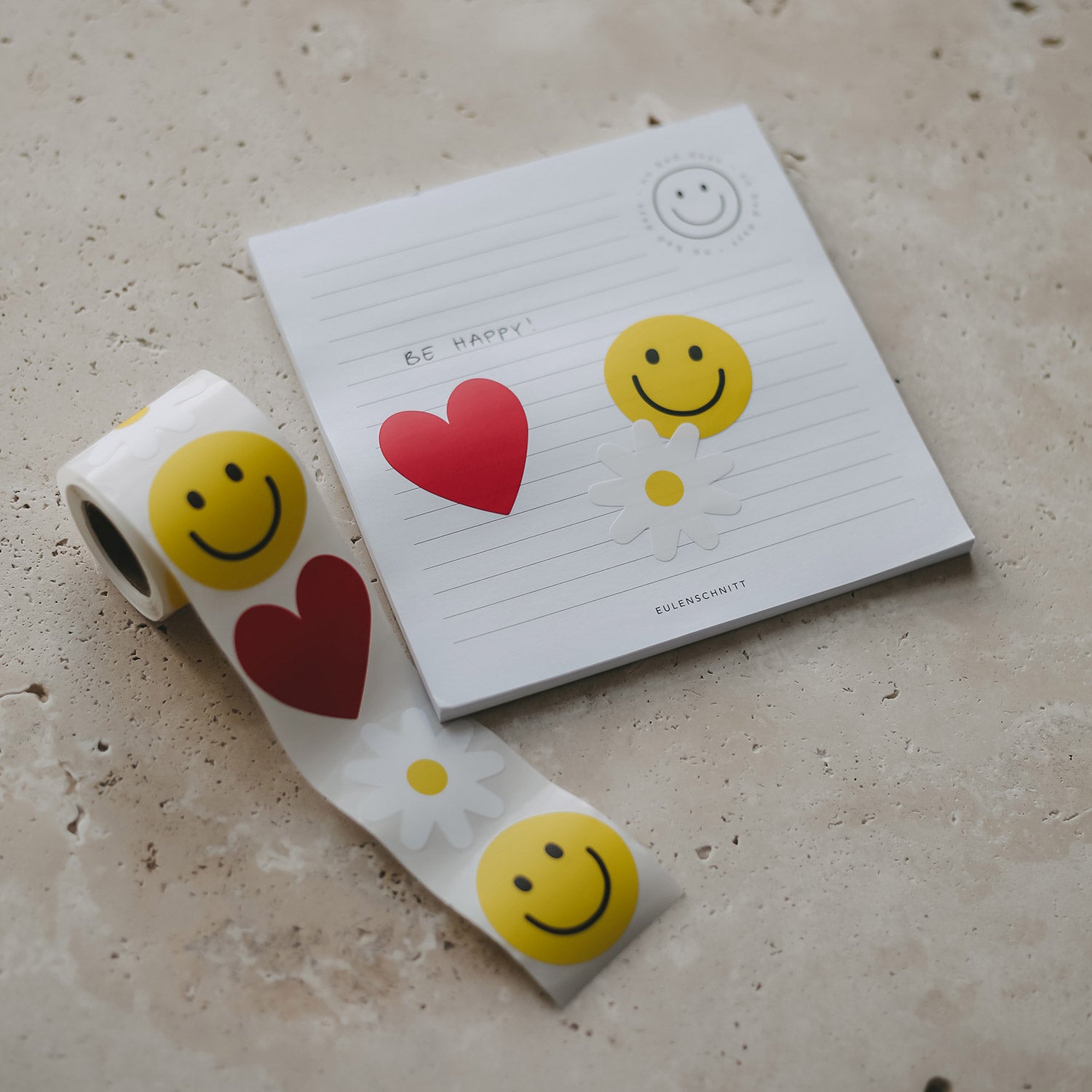 Aufkleber Smiley, Herz, Daisy - Eulenschnitt