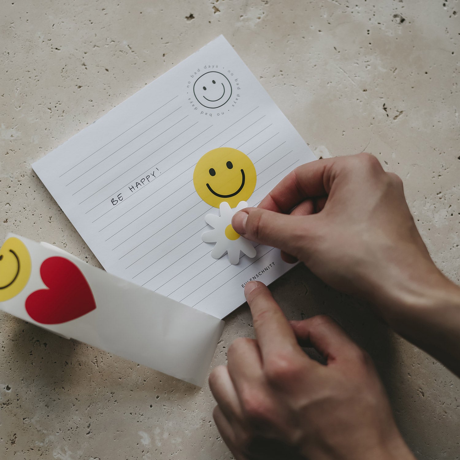 Aufkleber Smiley, Herz, Daisy - Eulenschnitt