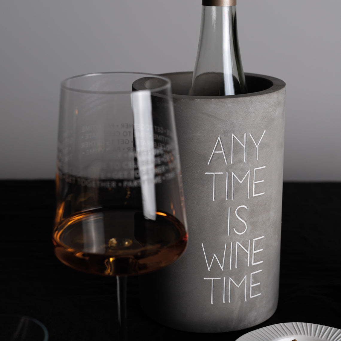 Flaschenkühler "ANY TIME IS WINE TIME" - Räder