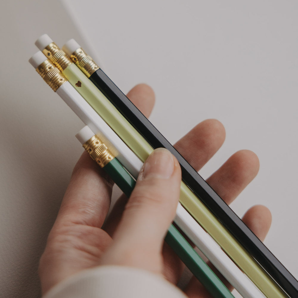 Bleistift grün 4er Set - Eulenschnitt