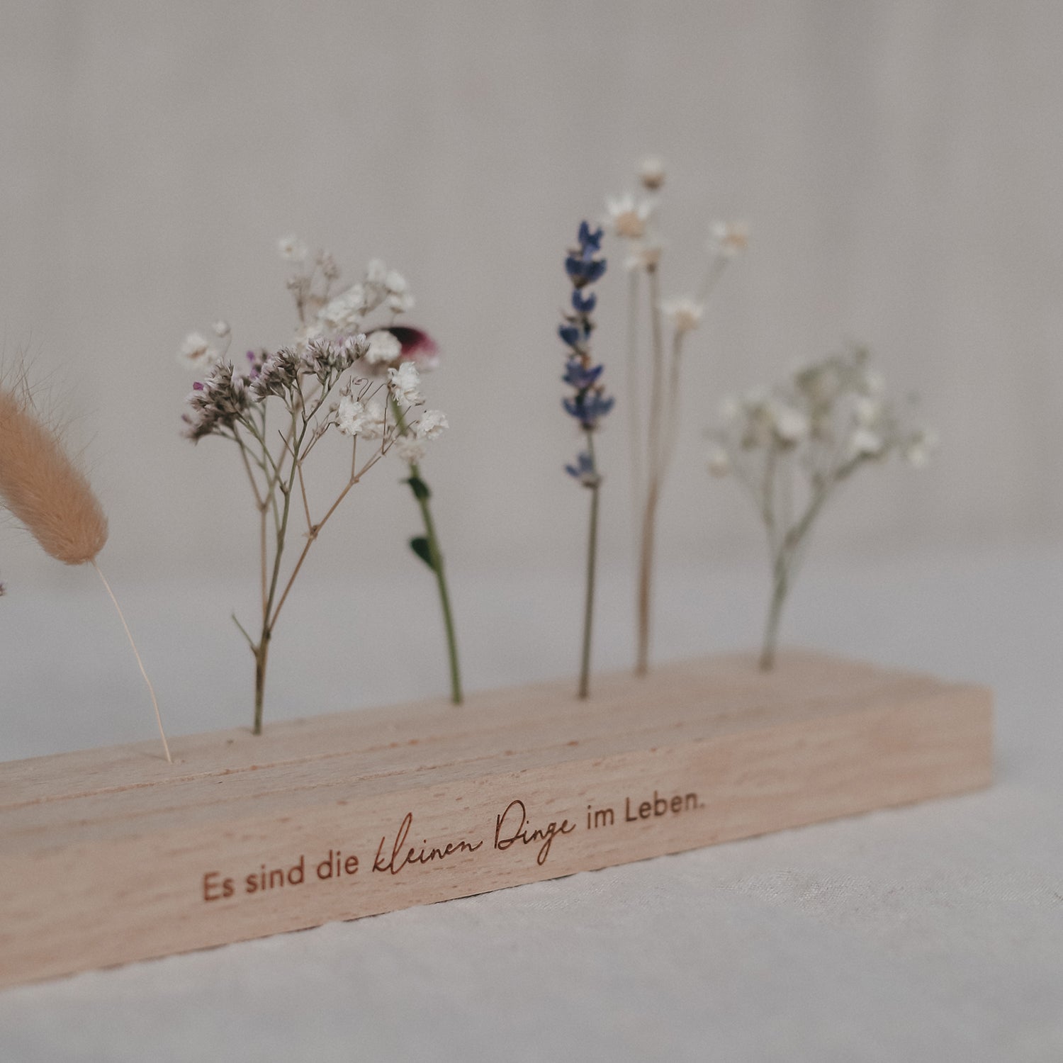 Blumen– & Kartenständer 25cm "Es sind die kleinen Dinge im Leben" - Eulenschnitt
