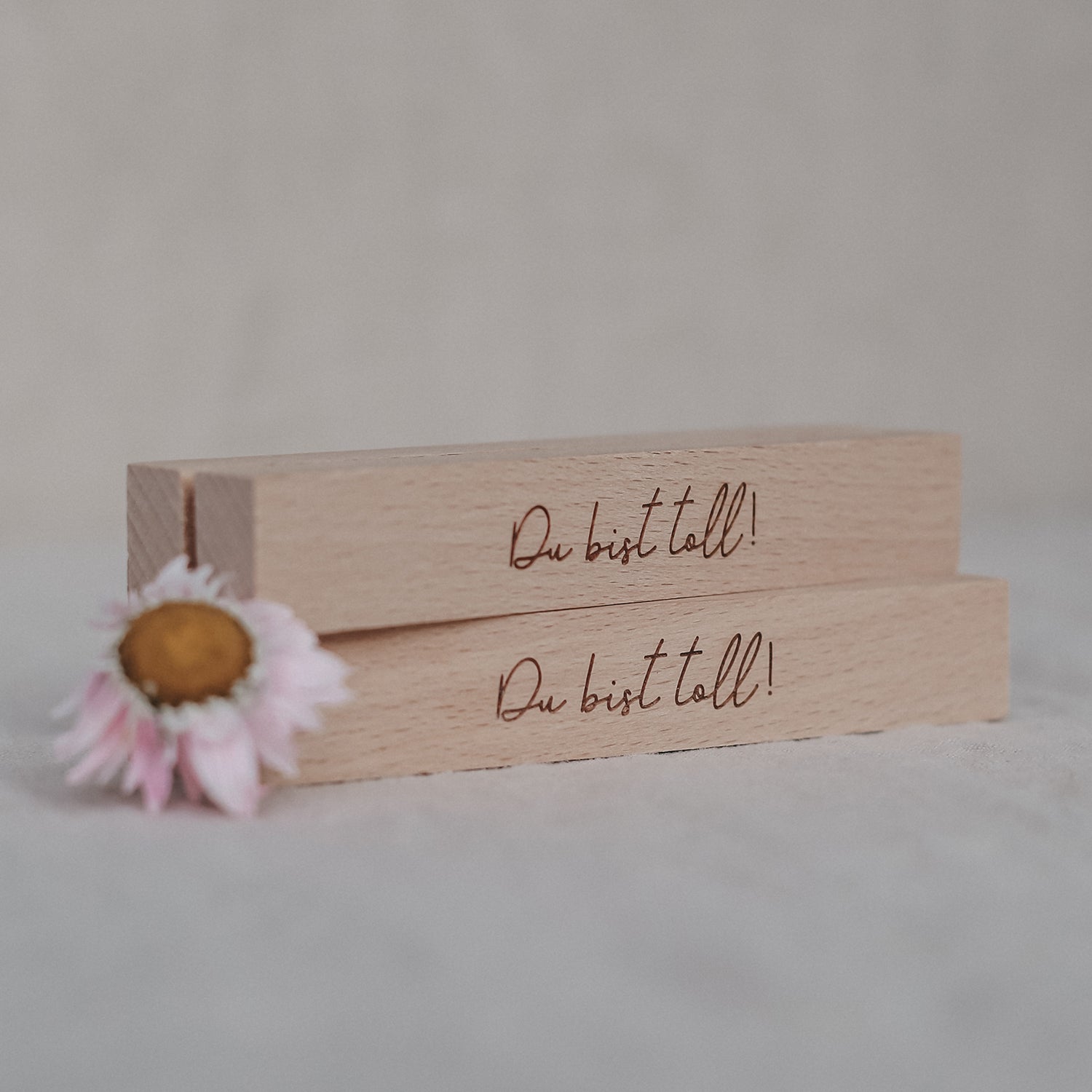 Blumen– & Kartenständer "Du bist toll" 2er Set - Eulenschnitt