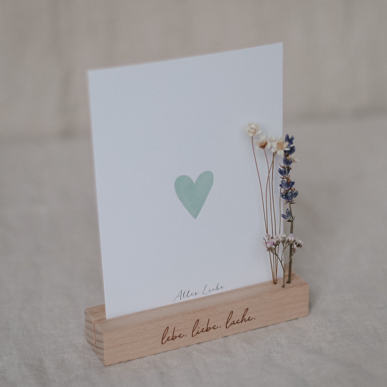 Blumen– & Kartenständer "Lebe Liebe Lache" 2er Set - Eulenschnitt