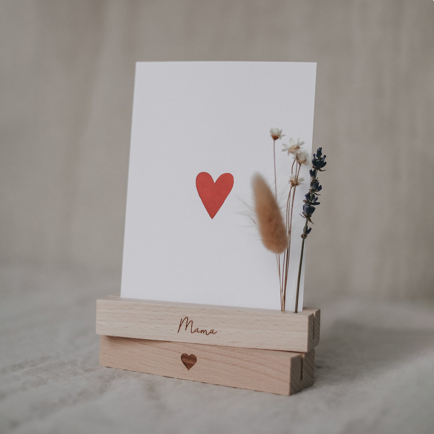 Blumen– & Kartenständer "Mama" & Herz 2er Set - Eulenschnitt
