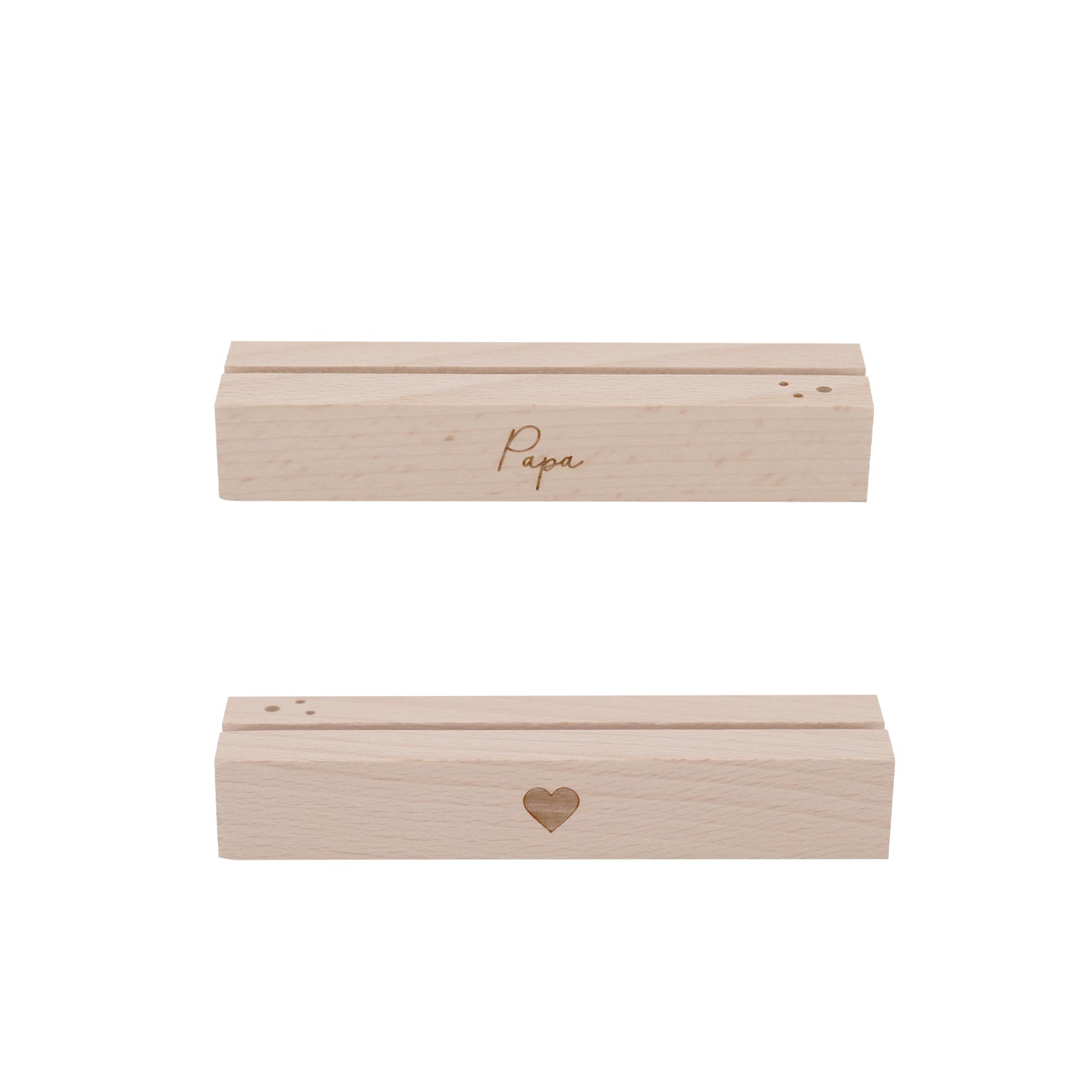 Blumen– & Kartenständer "Papa" & Herz 2er Set - Eulenschnitt