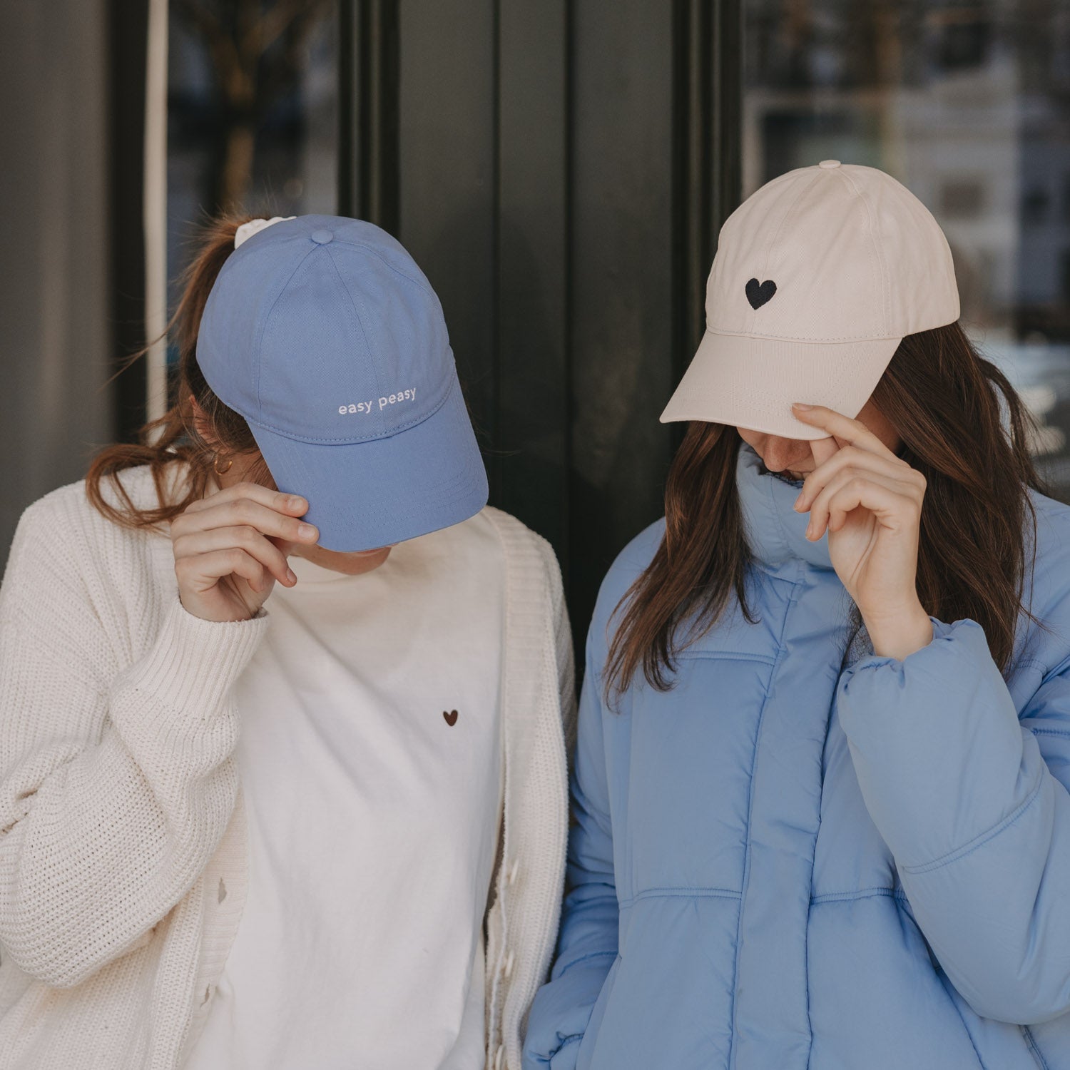 Cap "Easy peasy" blau - Eulenschnitt