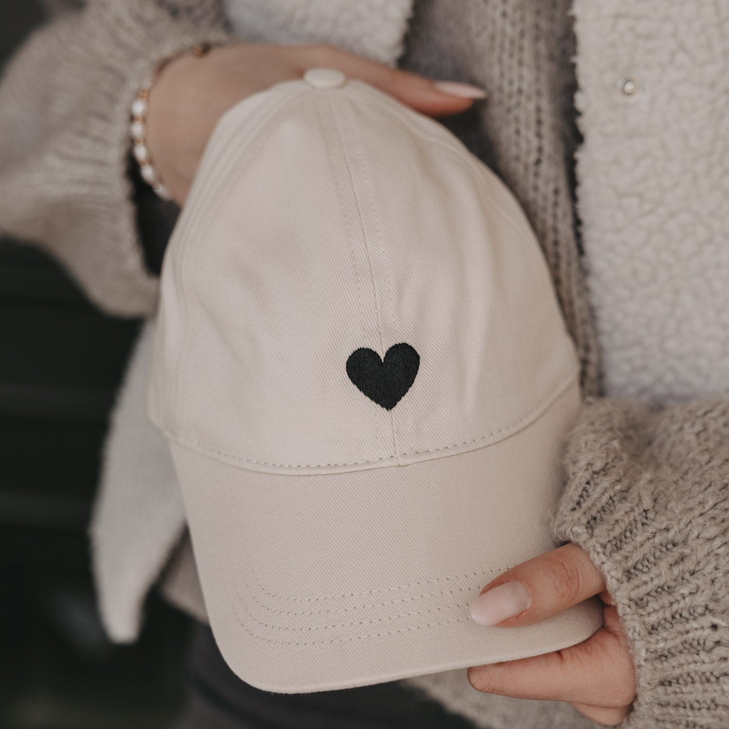 Casquette cœur beige - Eulenschnitt