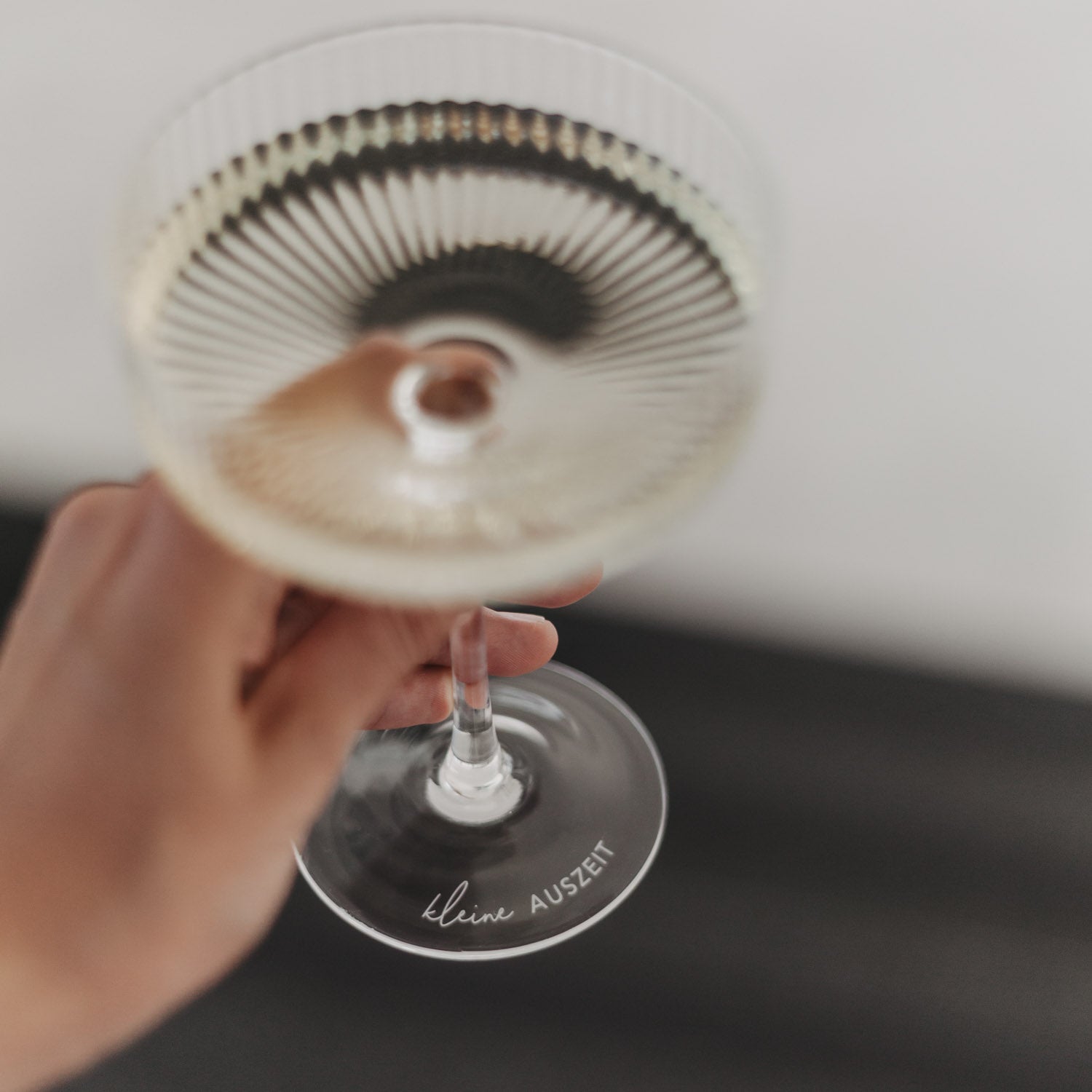 Bicchiere da champagne "Kleine Auszeit" bianco - Eulenschnitt