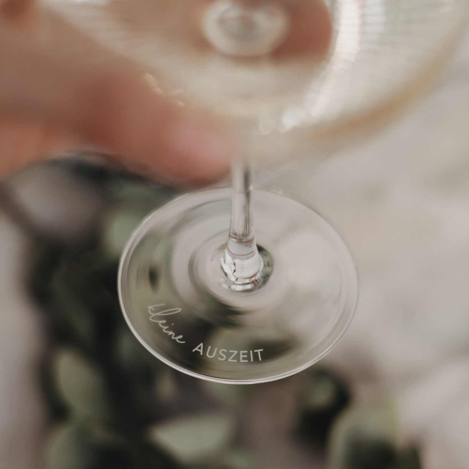 Champagne glass "Kleine Auszeit" white - Eulenschnitt
