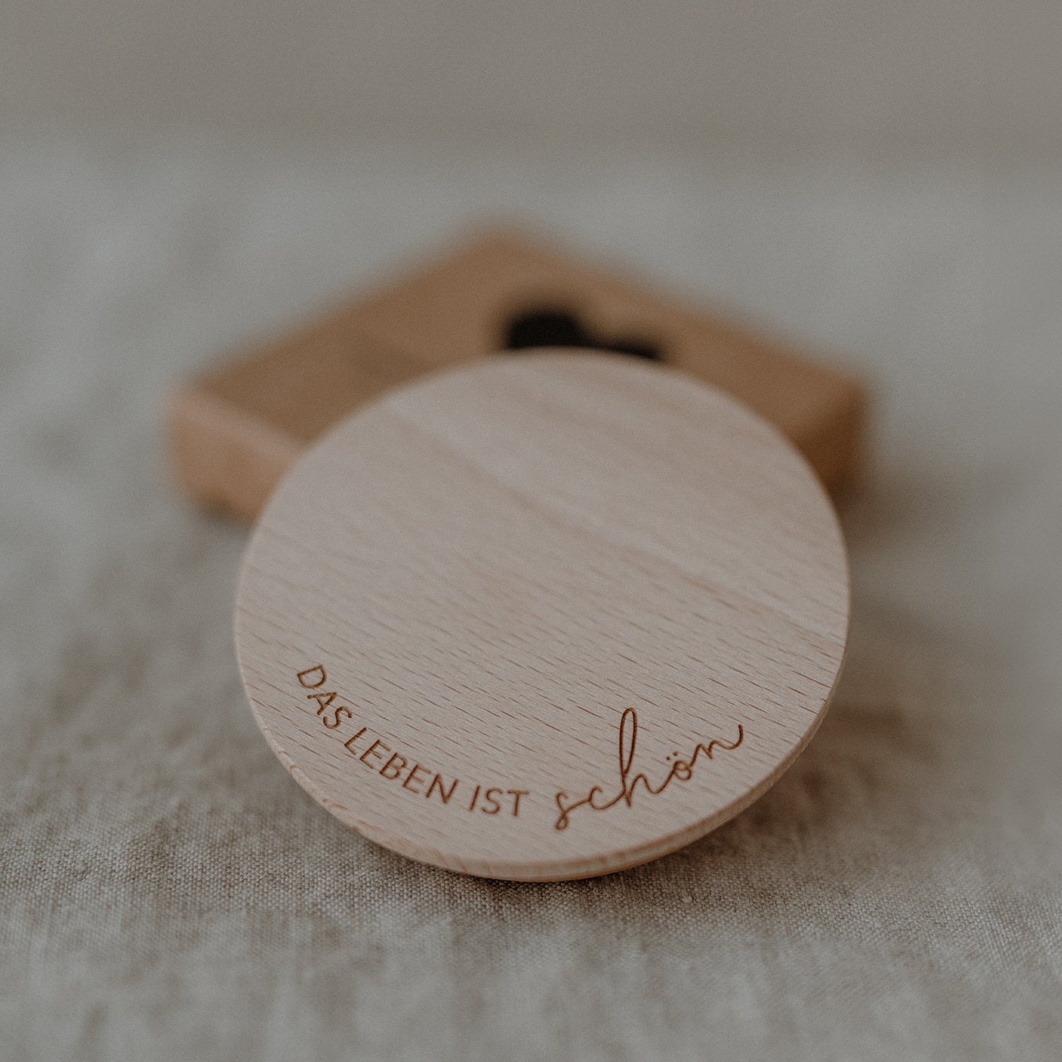 Deckel "Das Leben ist schön" für Karaffe - Eulenschnitt