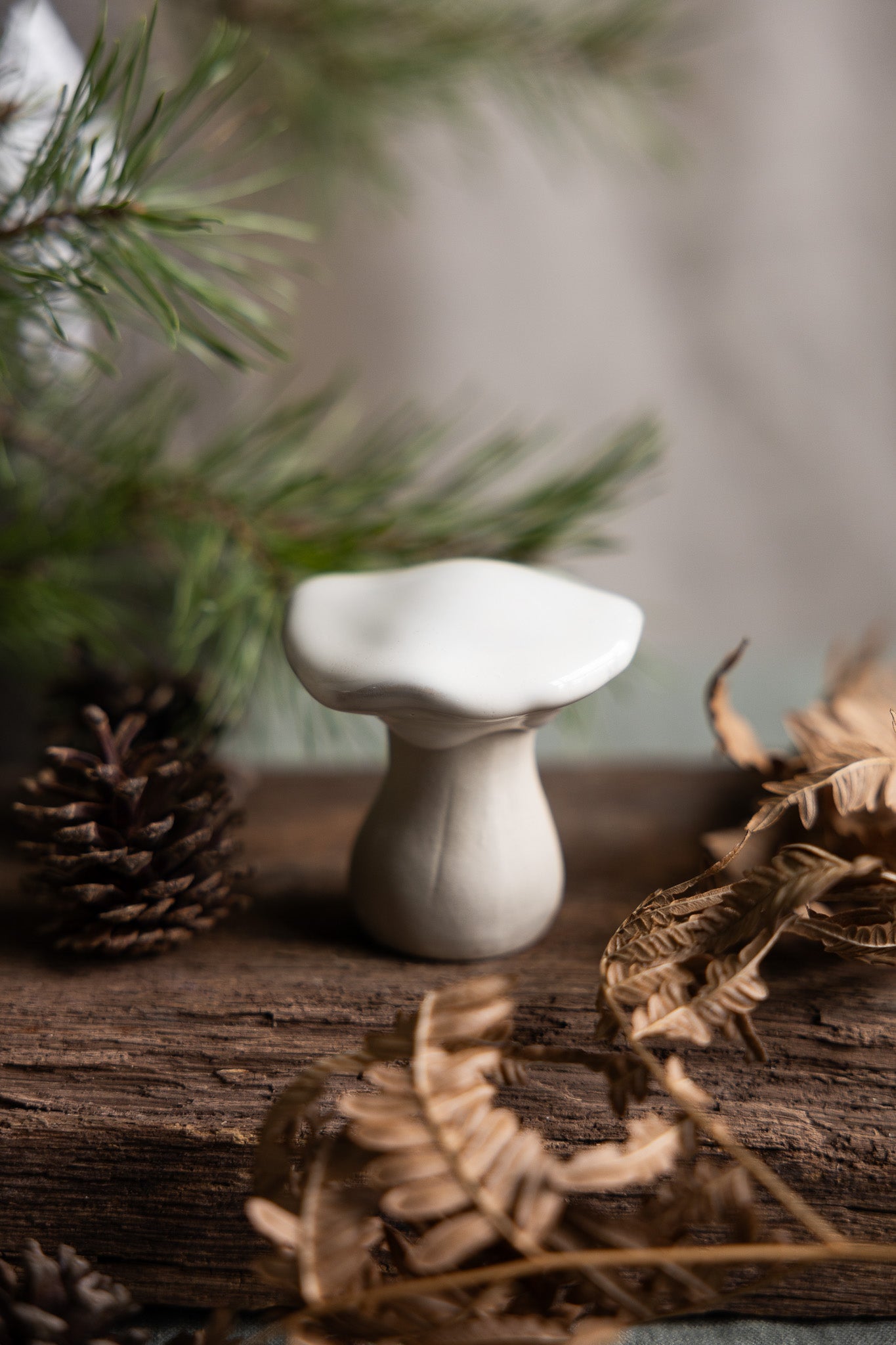 Champignon décoratif "Skogsryd" blanc - Storefactory