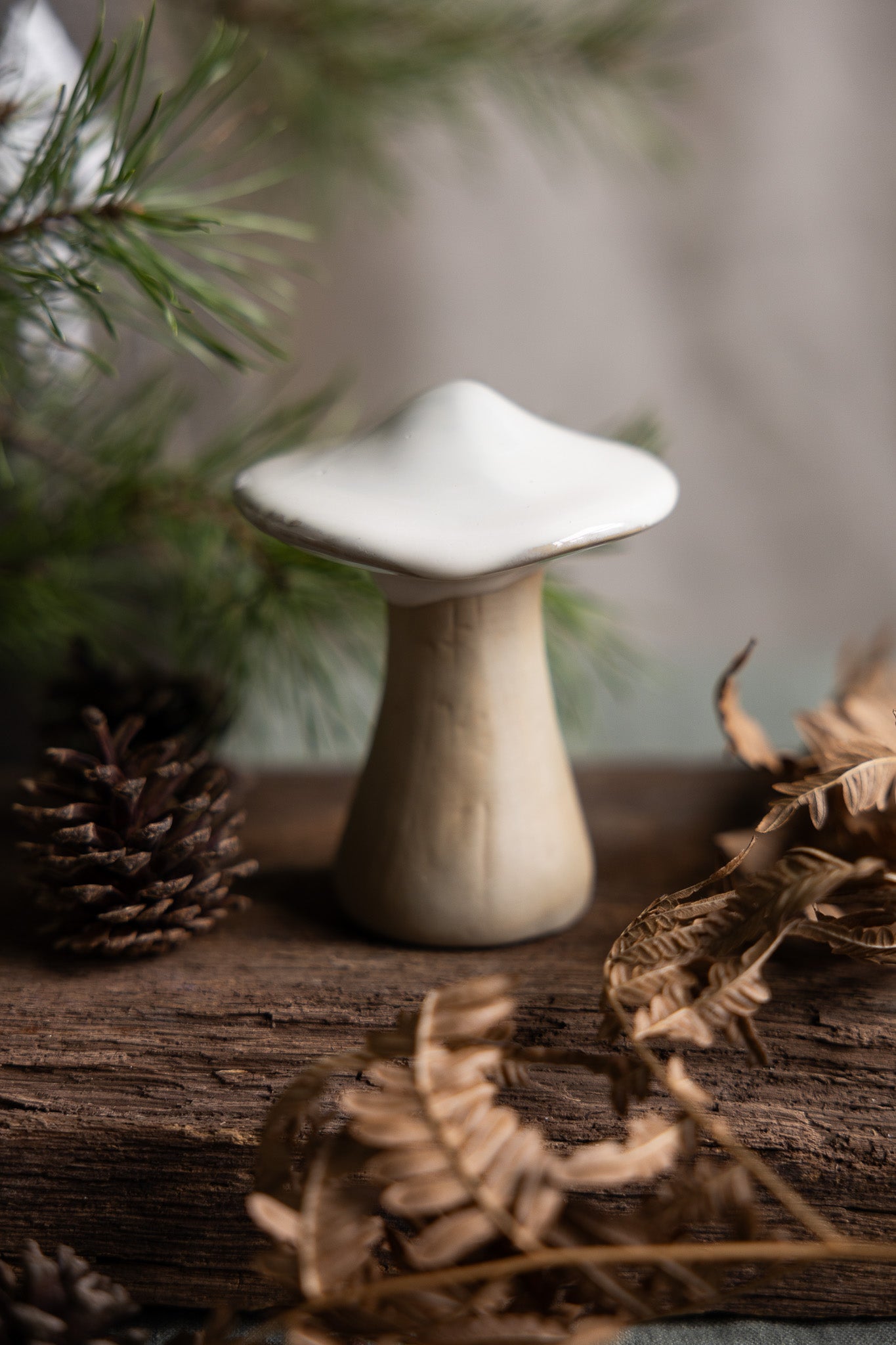 Champignon décoratif "Skogsby" blanc - Storefactory