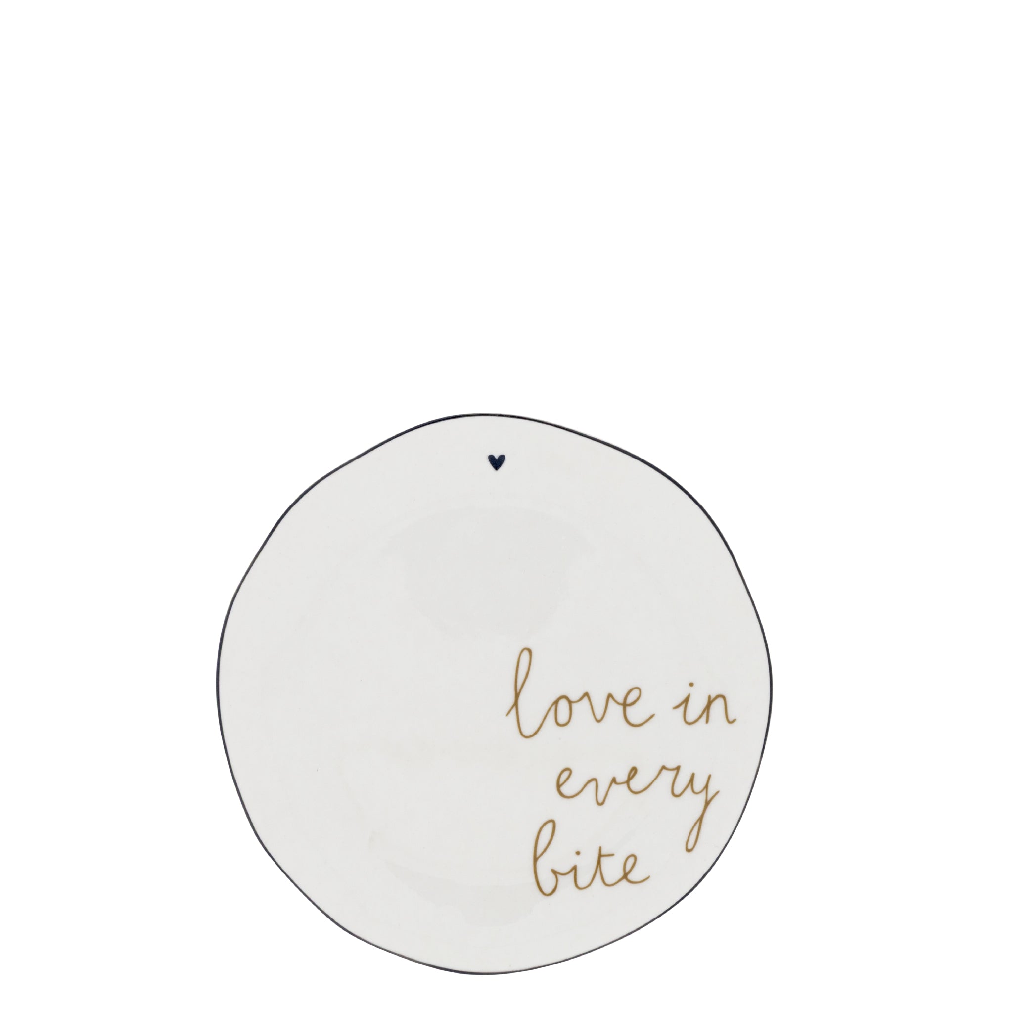 Dessertteller "love in every bite" 16cm braun - Bastion Collections