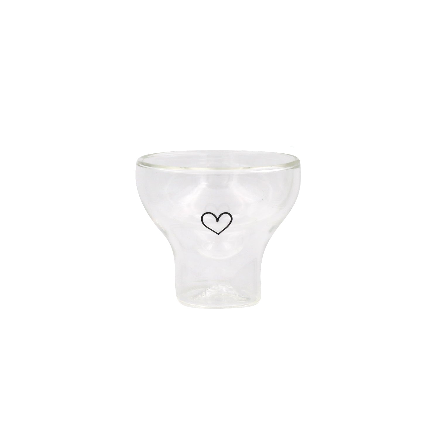 Doppelwandiges Glas Herz 100ml - Eulenschnitt