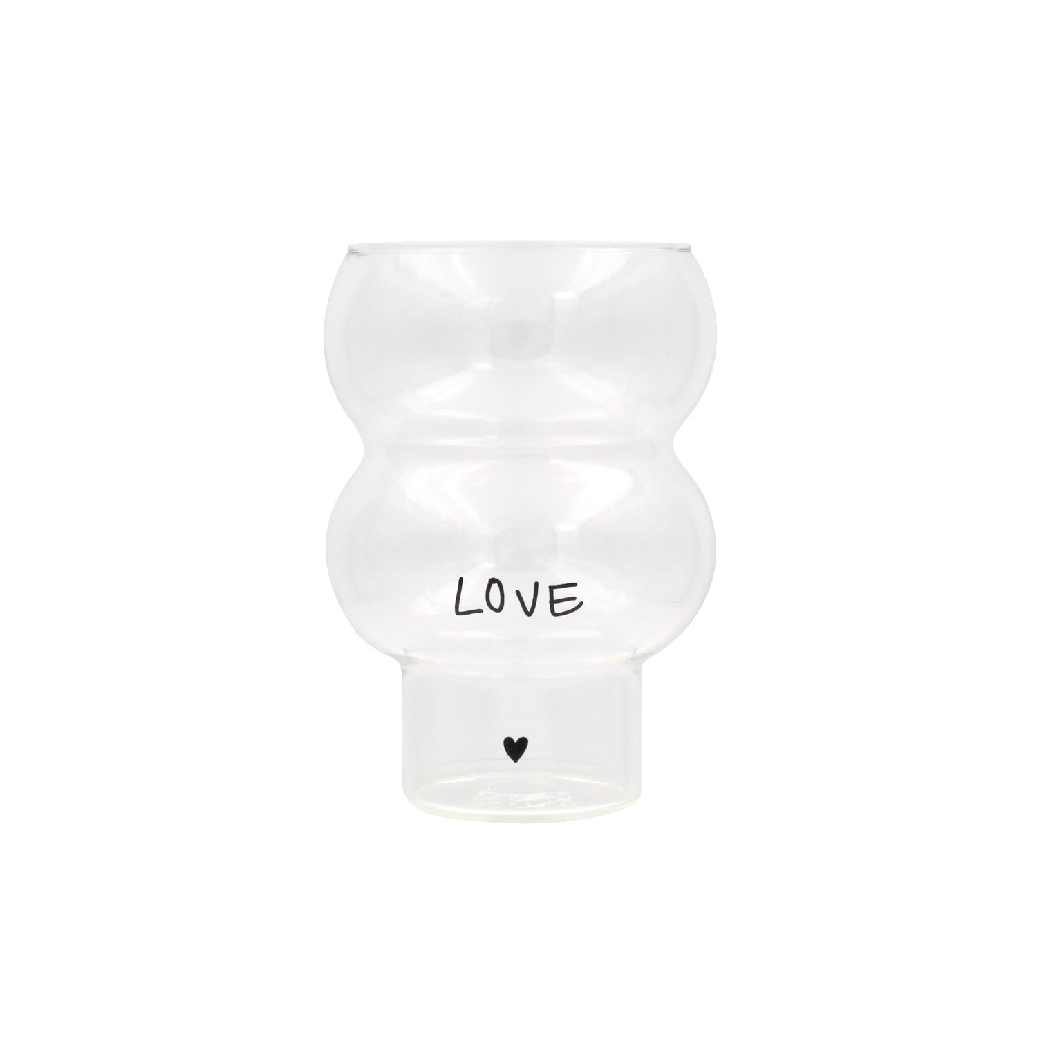 Double Bubble Glas "Love" schwarz - Eulenschnitt (Bild 2)
