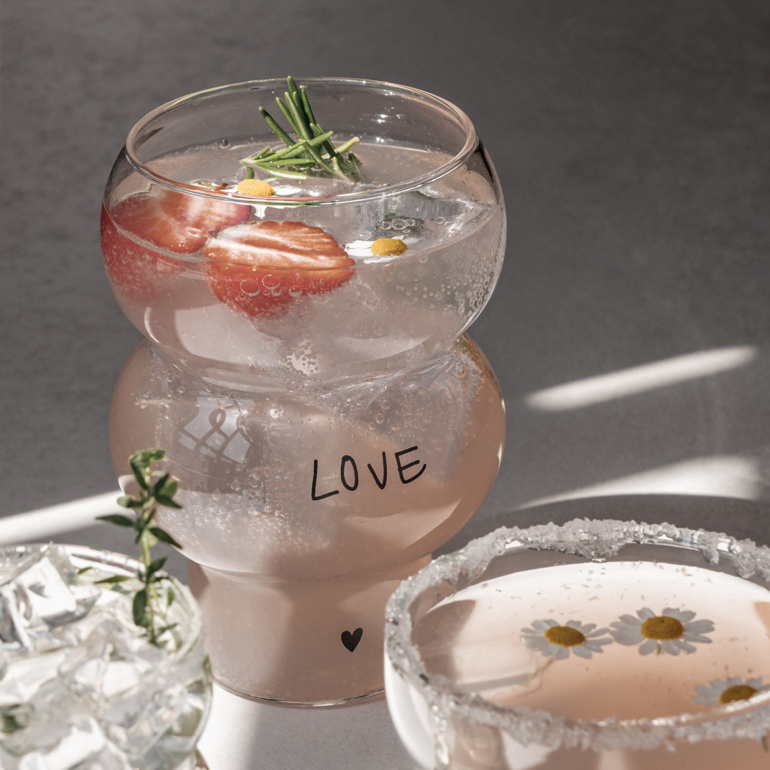 Double Bubble Glas "Love" schwarz - Eulenschnitt (Bild 3)