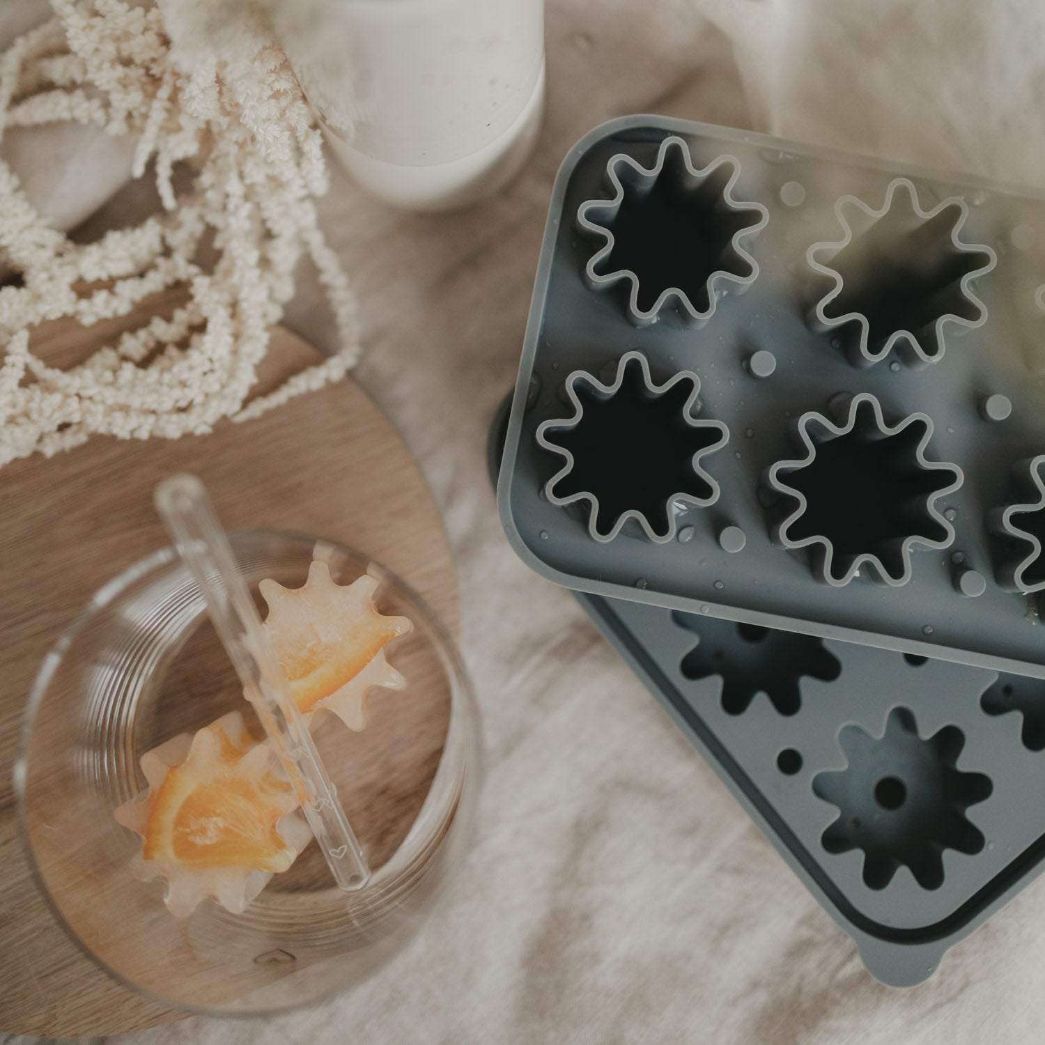Eiswürfelform Blume grau - Eulenschnitt