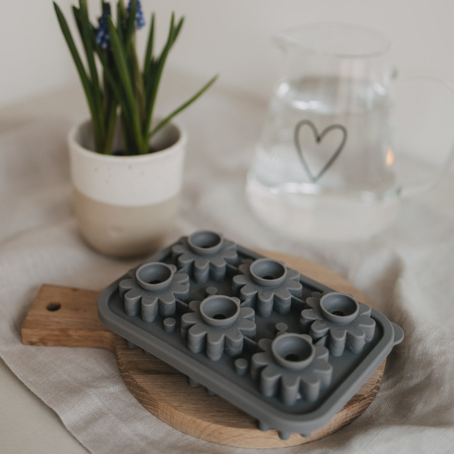 Eiswürfelform Blume grau - Eulenschnitt