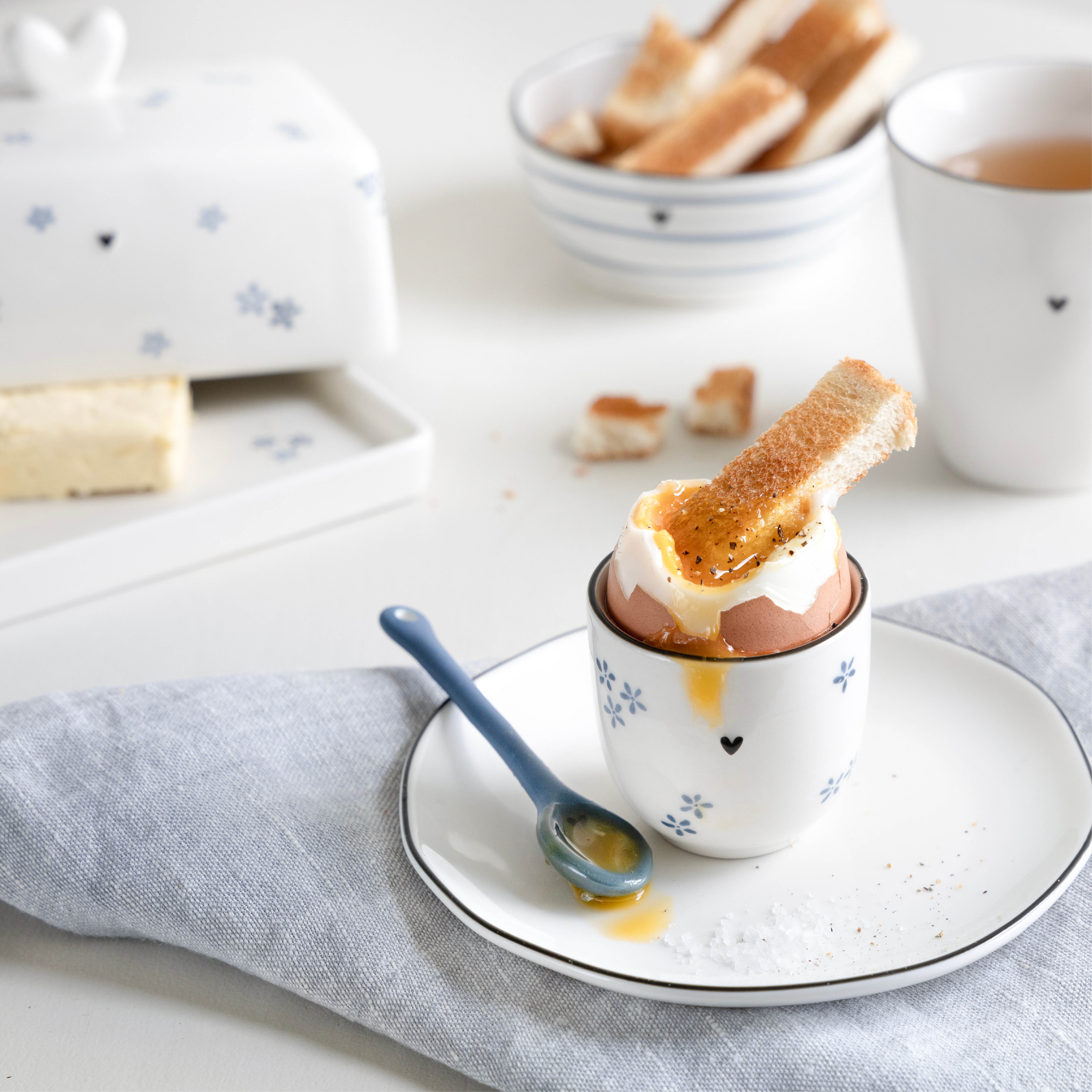 Espresso Löffel "heart" matt iris blue - Bastion Collections