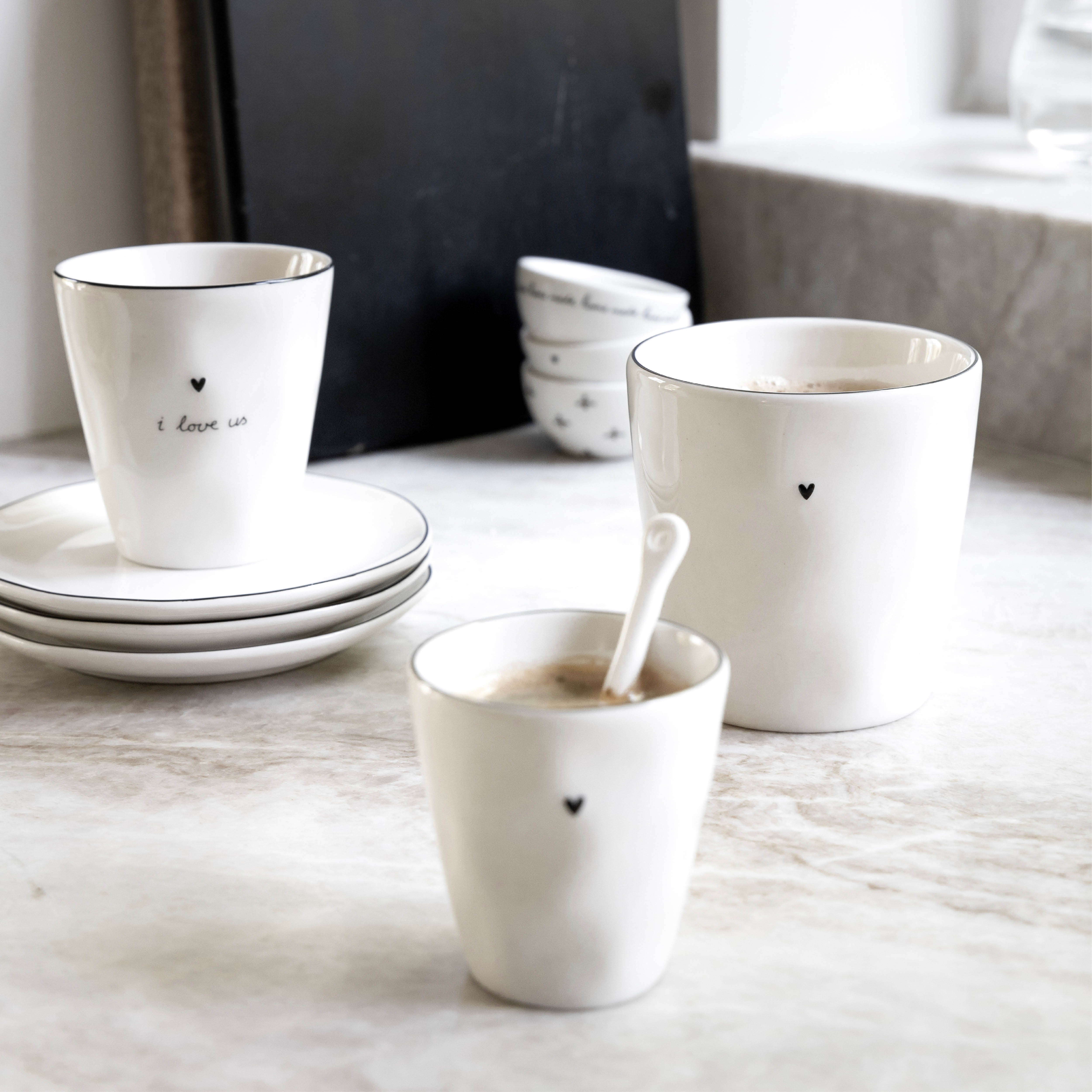 Espressobecher "heart" schwarz - Bastion Collections